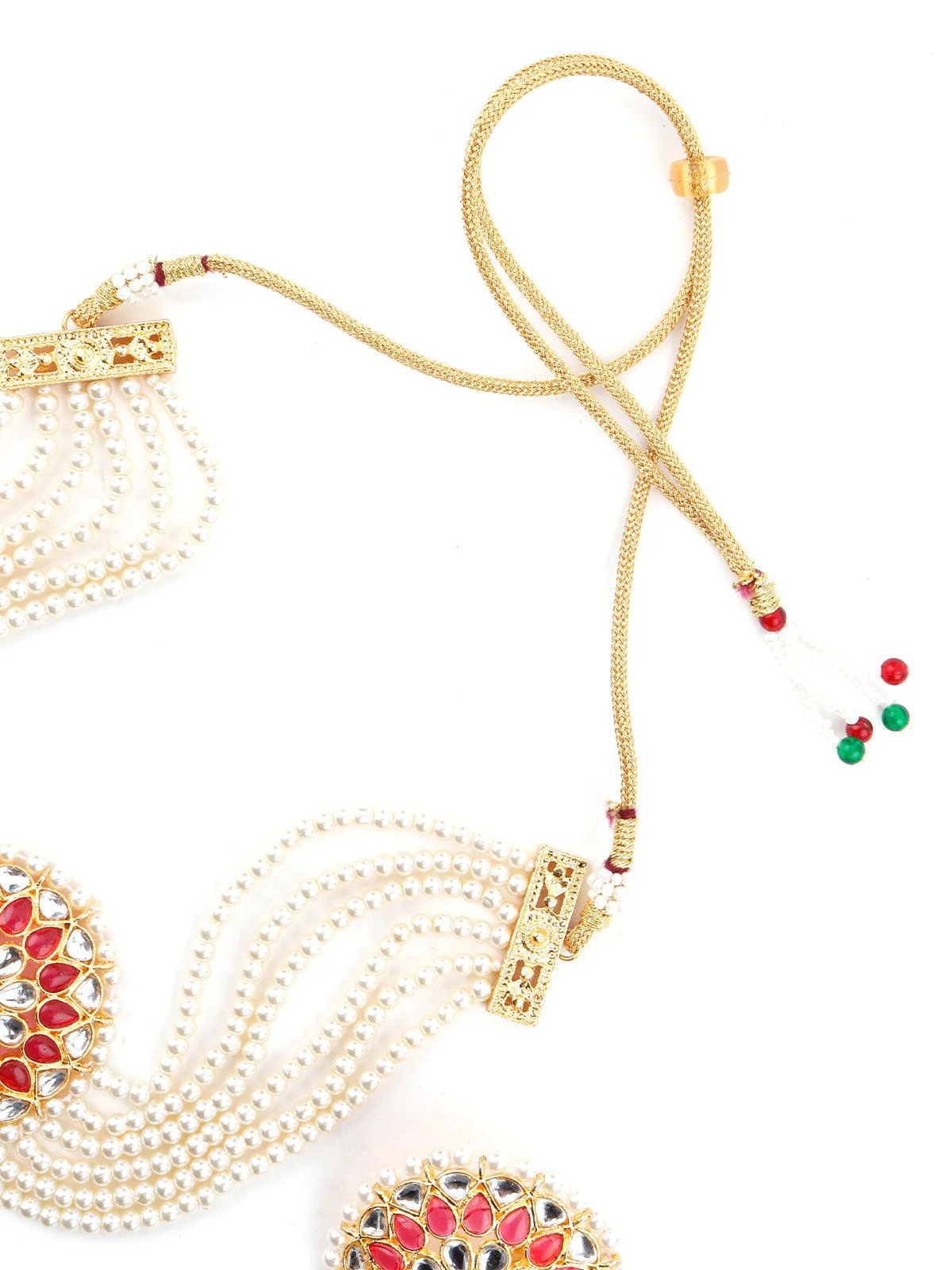 Odette Women Glamorous White Pearl-Kundan Choker Set! - Image 6