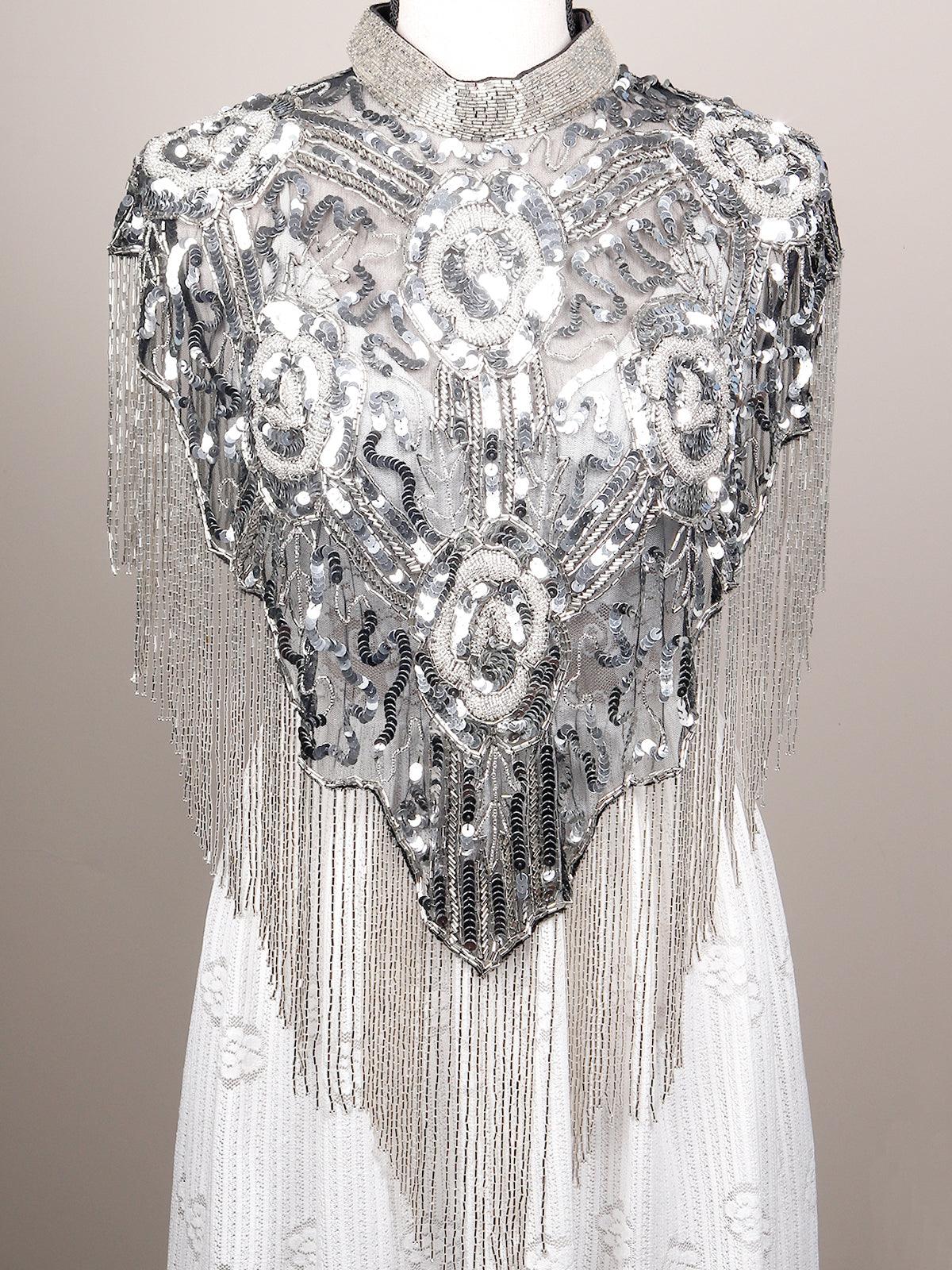 Odette Women Glaring Black-Silver Embellished Cape! - Image 5