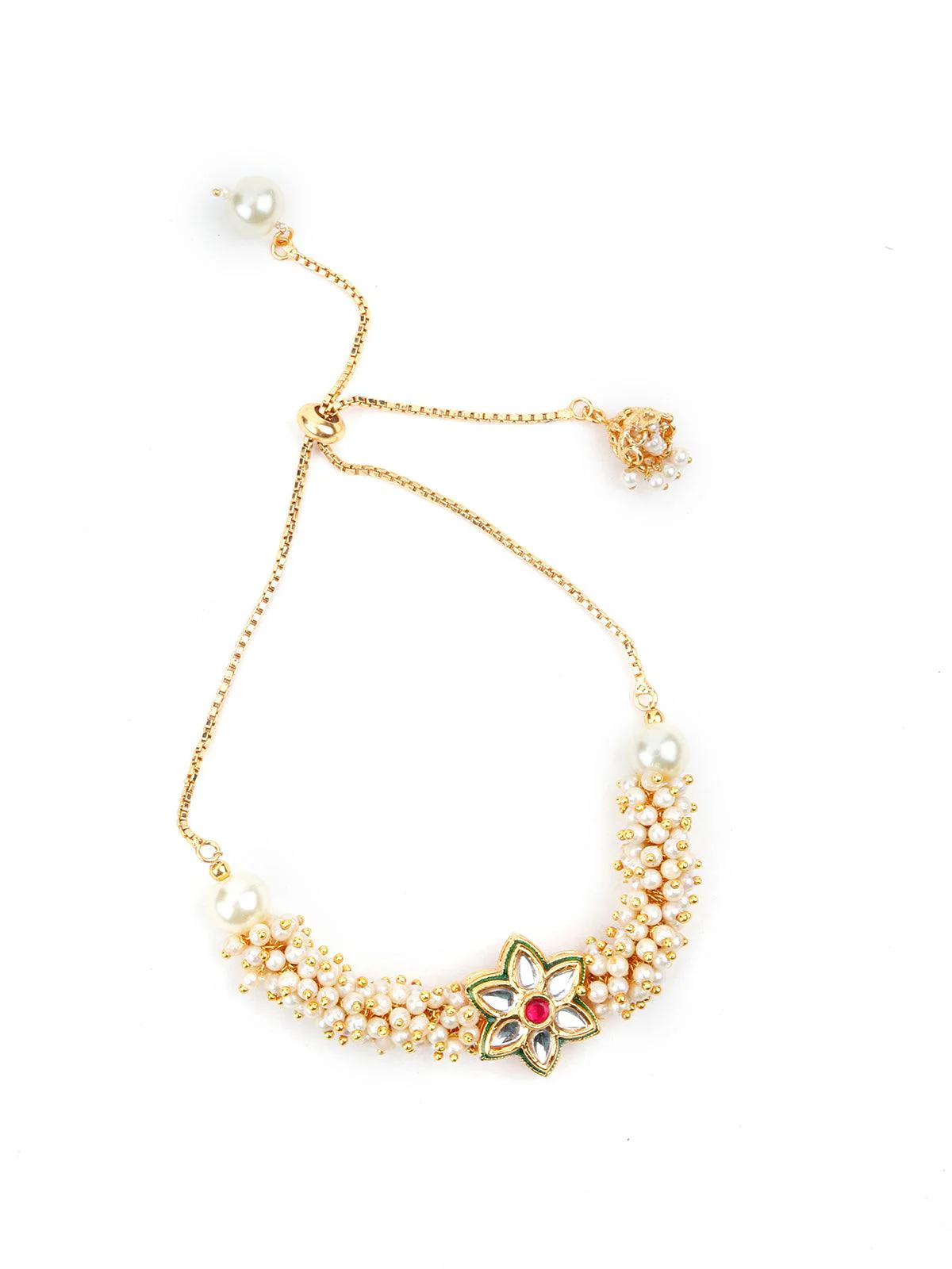 Odette Women Gold Tone Pretty Pearl Bracelet - Image 3