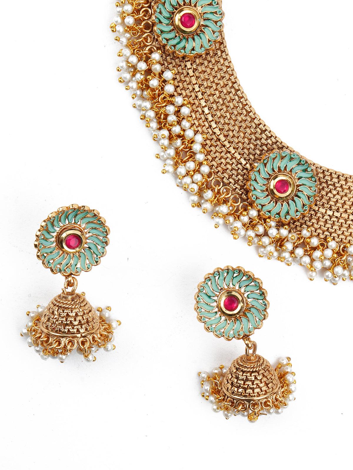 Odette Women Gold Tone U-Shape Elegant Necklace - Image 4