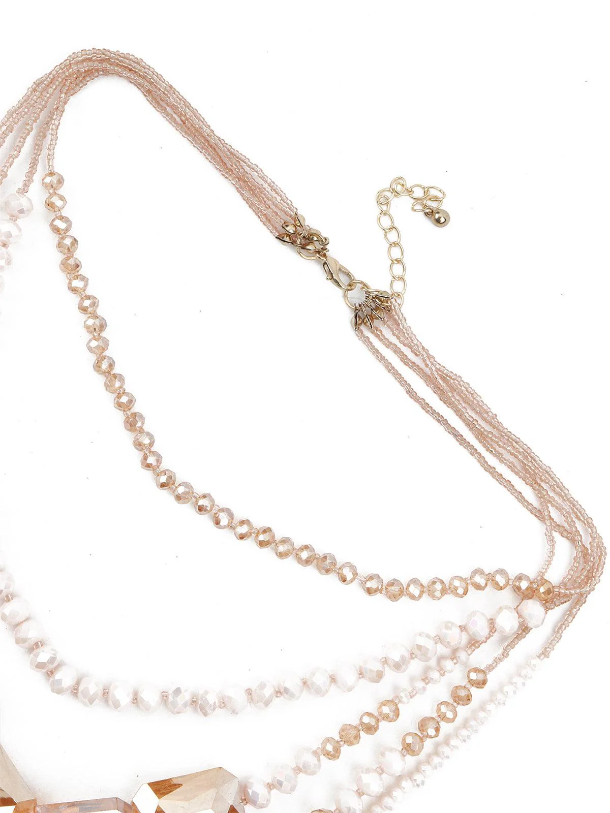 Odette Women Golden Rhine Stone Layered Cute Necklace - Image 6