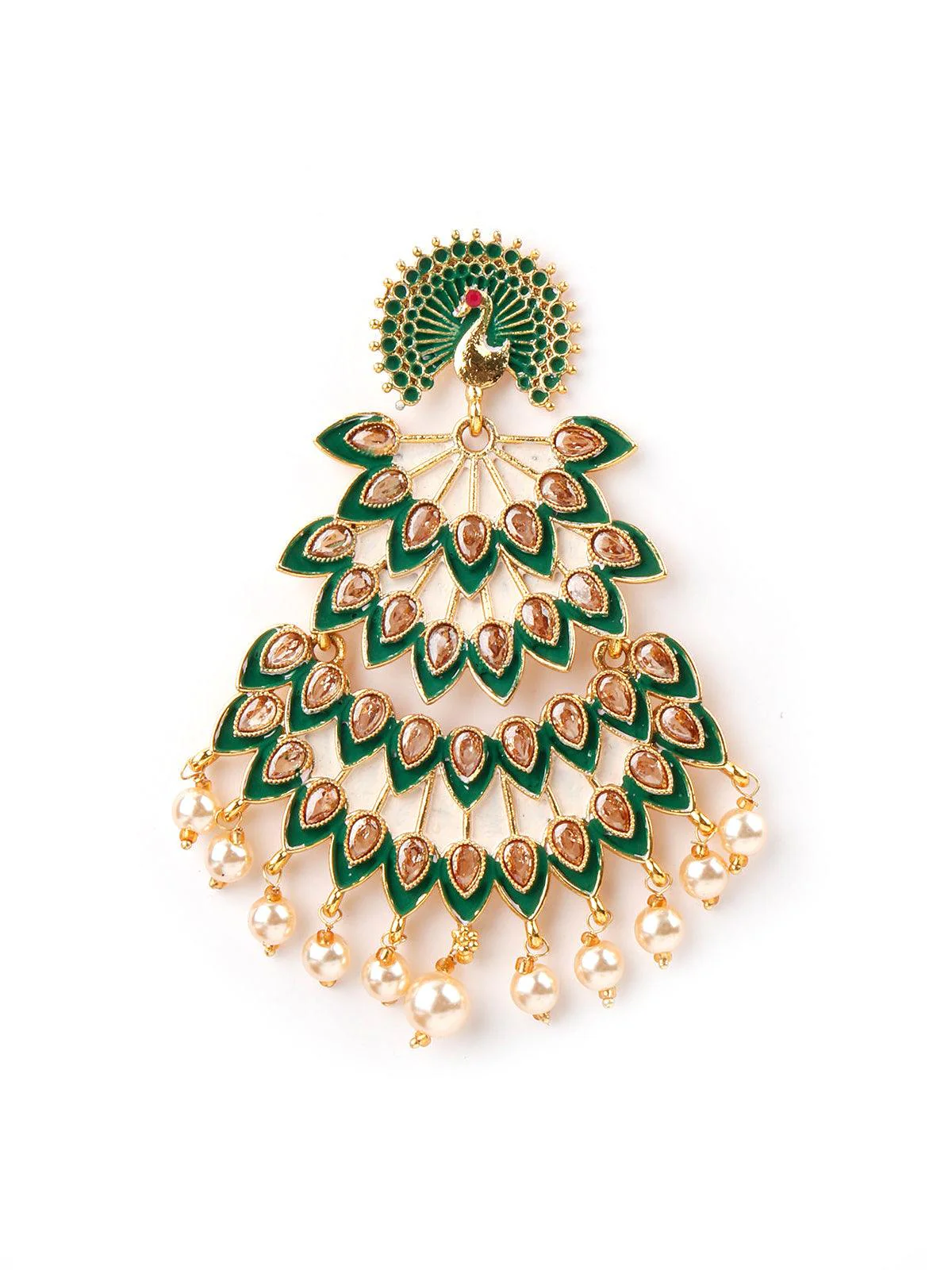 Odette Women Green Leafy Lovely Dangle Earrings! - Image 4