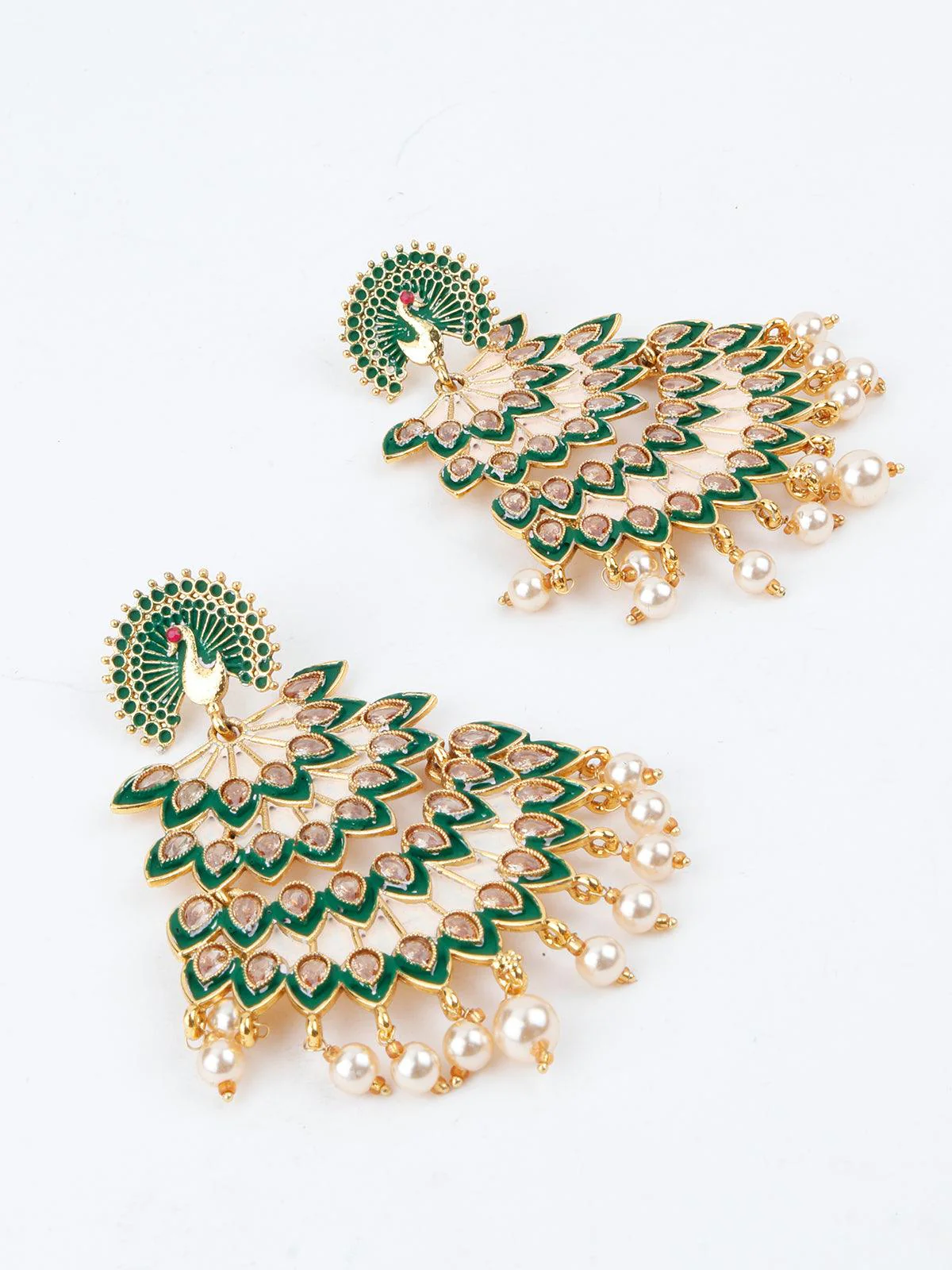 Odette Women Green Leafy Lovely Dangle Earrings! - Image 5
