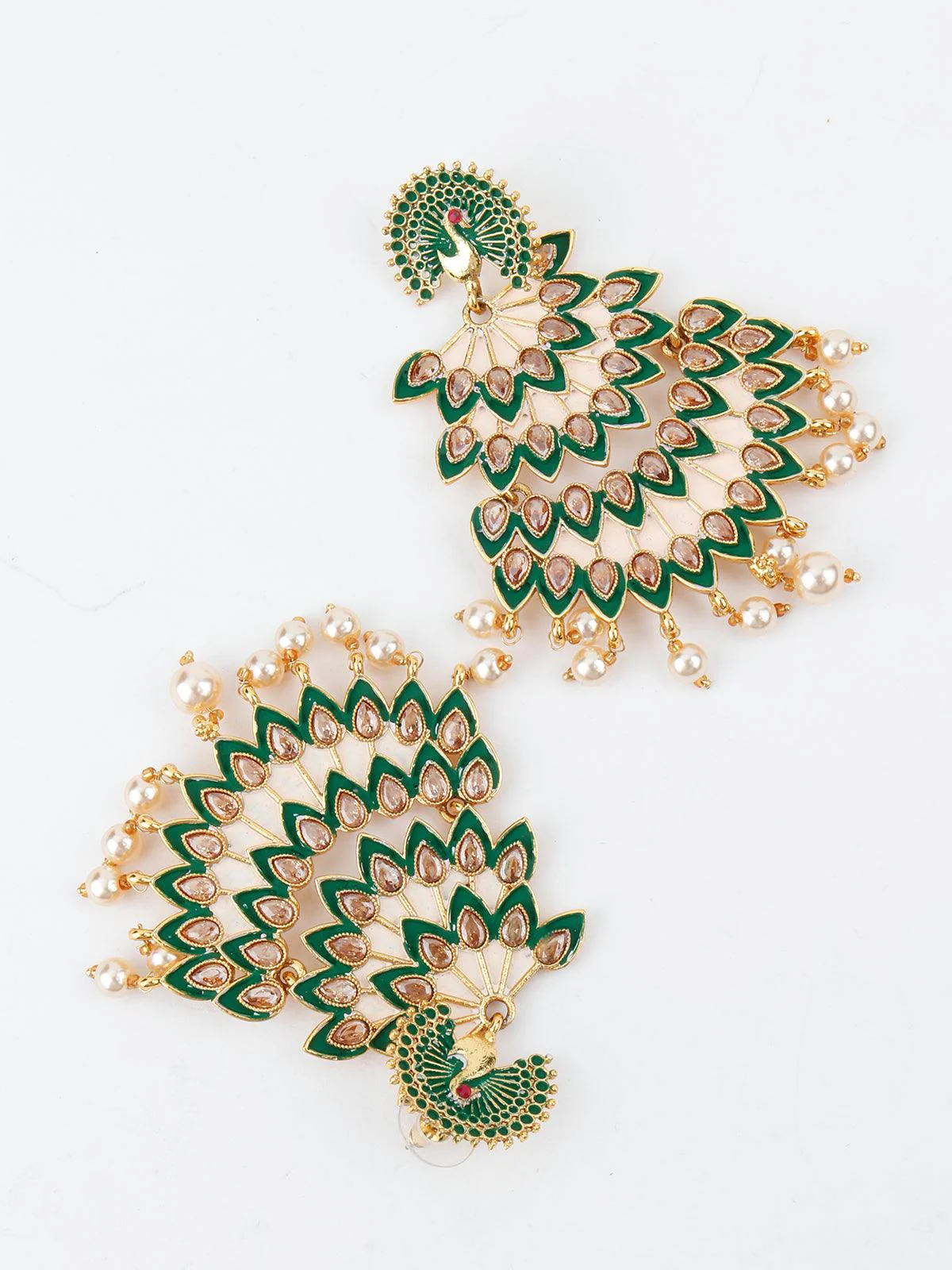 Odette Women Green Leafy Lovely Dangle Earrings! - Image 6