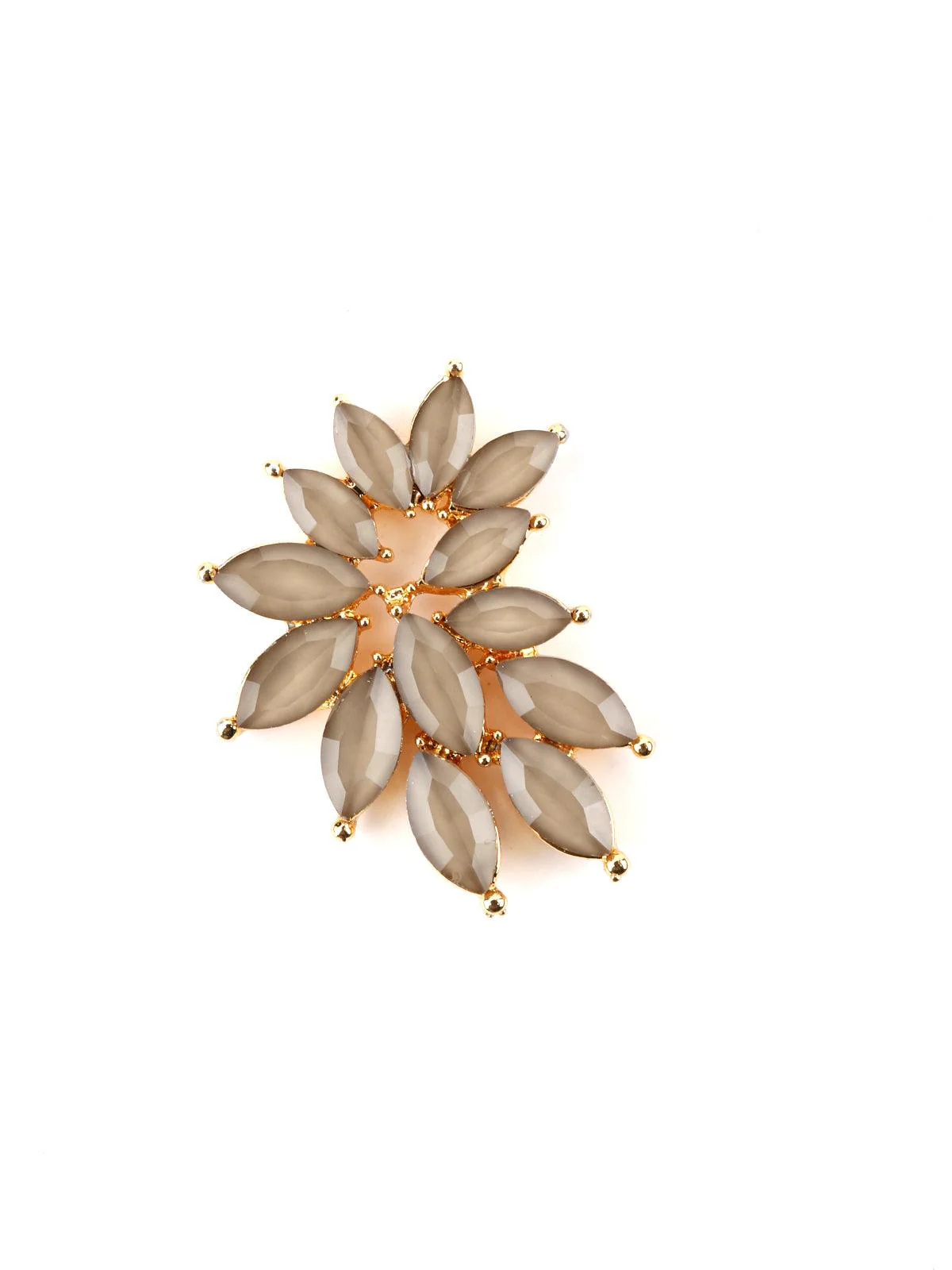 Odette Women Grey Pretty Floral Studs - Image 6