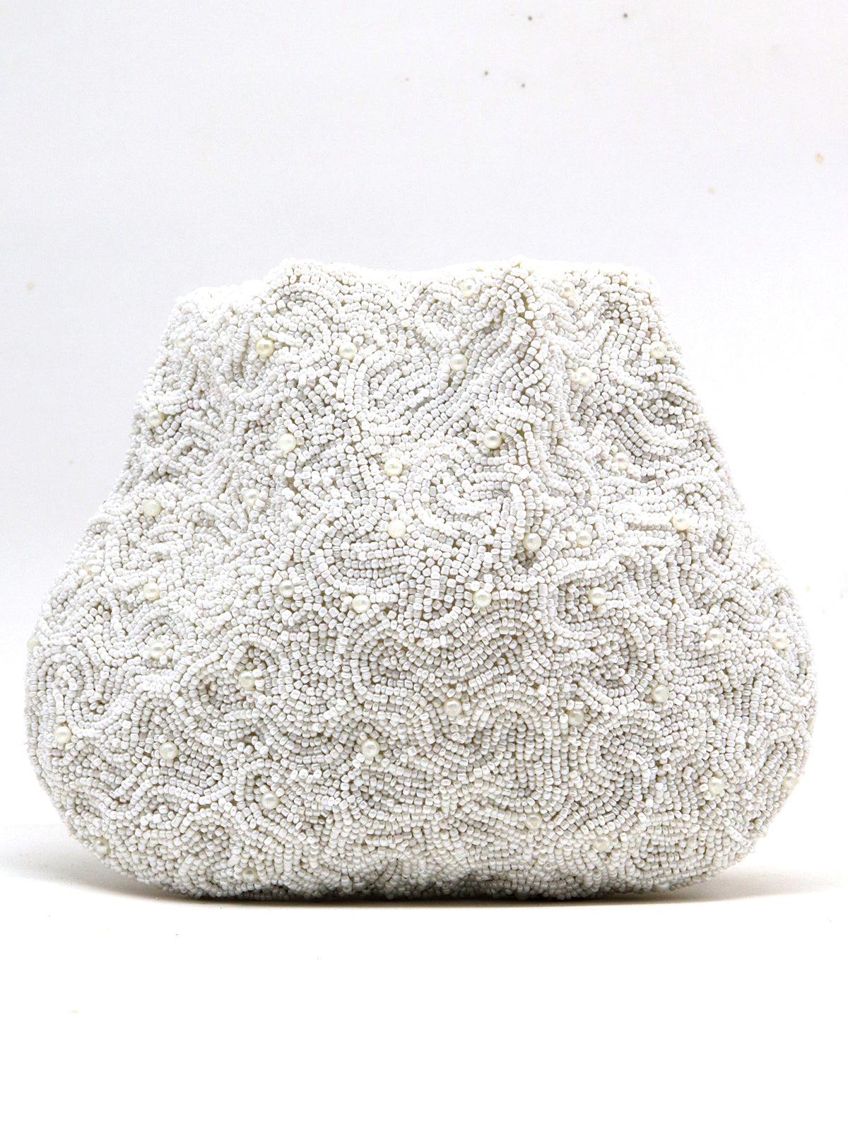Odette Women Heavily Adorned Pearl Potli Handbag! - Image 5
