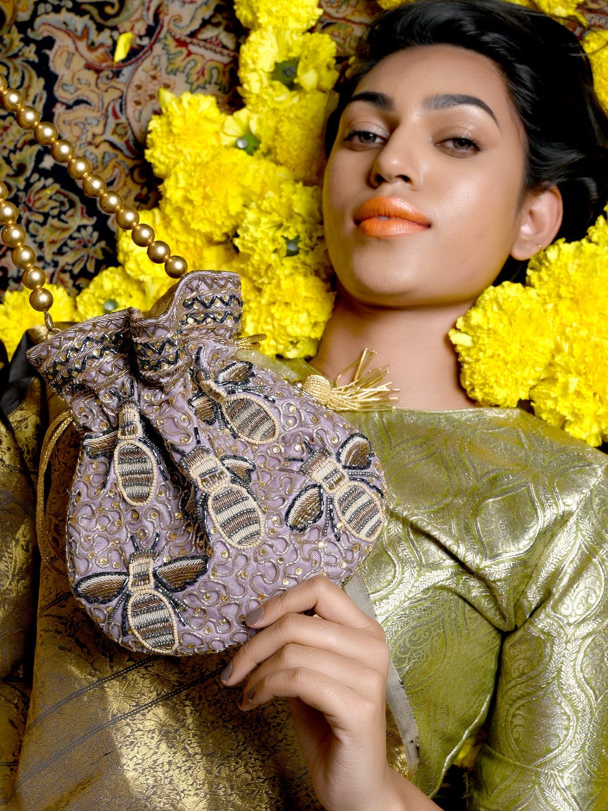 Odette Women Lavender Alluring Designer Potli - Image 2