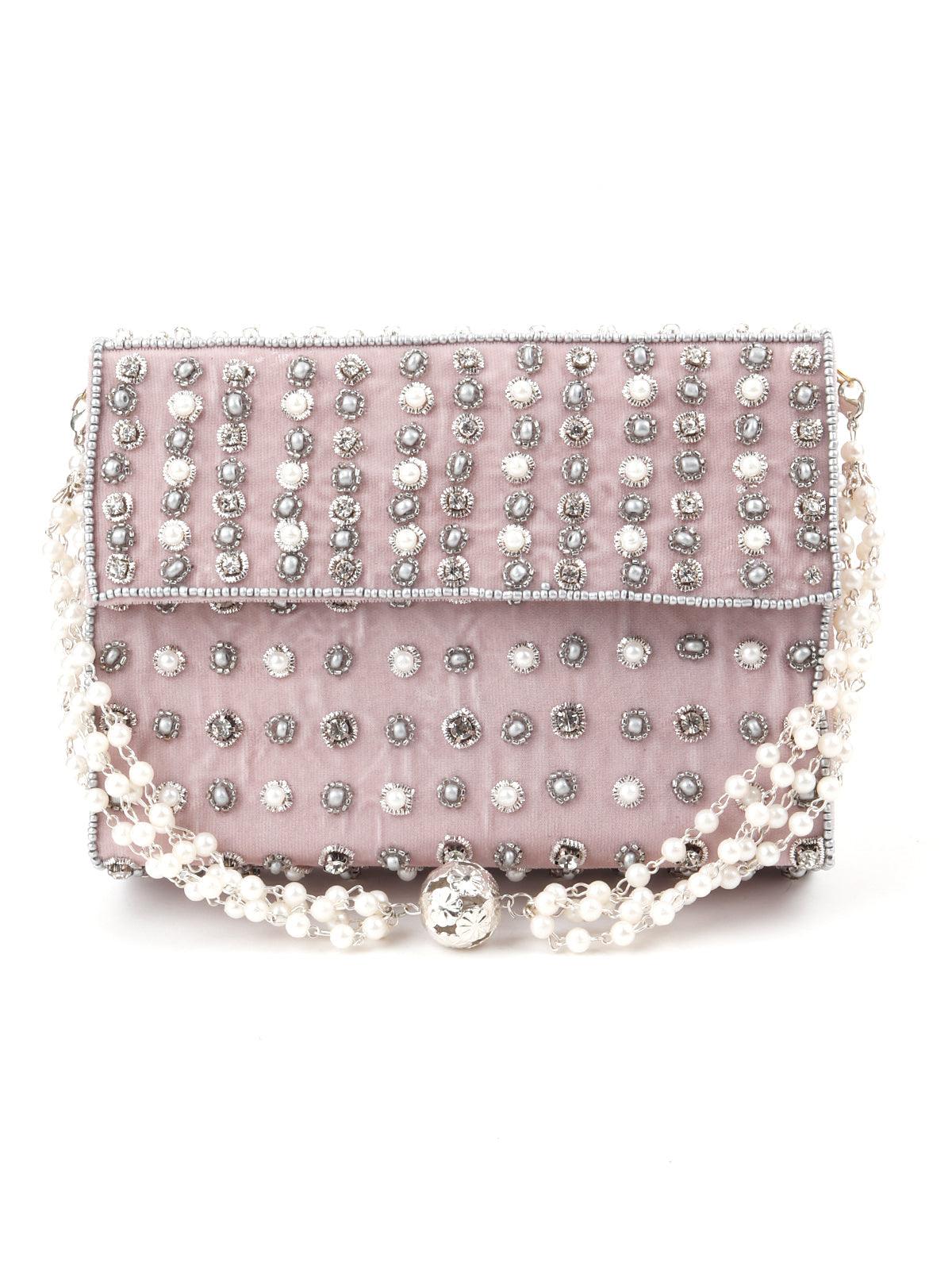Odette Women Lavender Embellished Box Clutch - Image 3