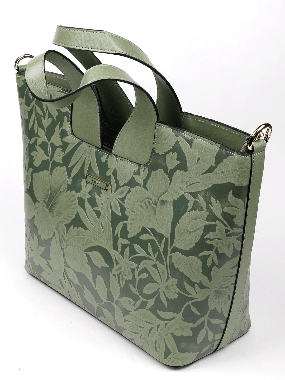 Odette Women Leaf Green Self-Design Shoulder Bag! - Image 4