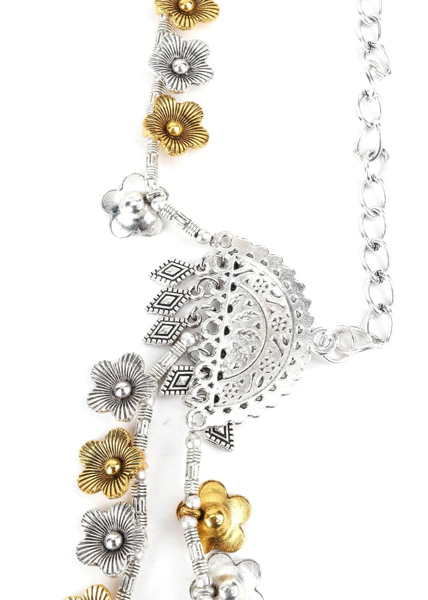 Odette Women Long Brass Look Heavy Necklace! - Image 4