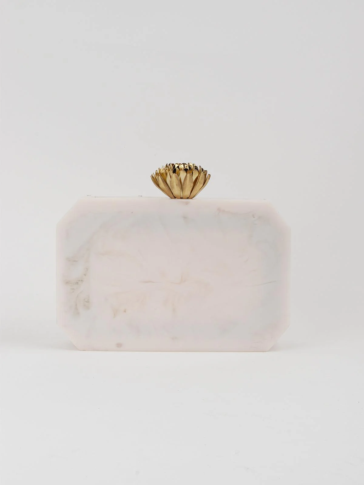 Odette Women Marble White Shade Resin Clutch! - Image 5