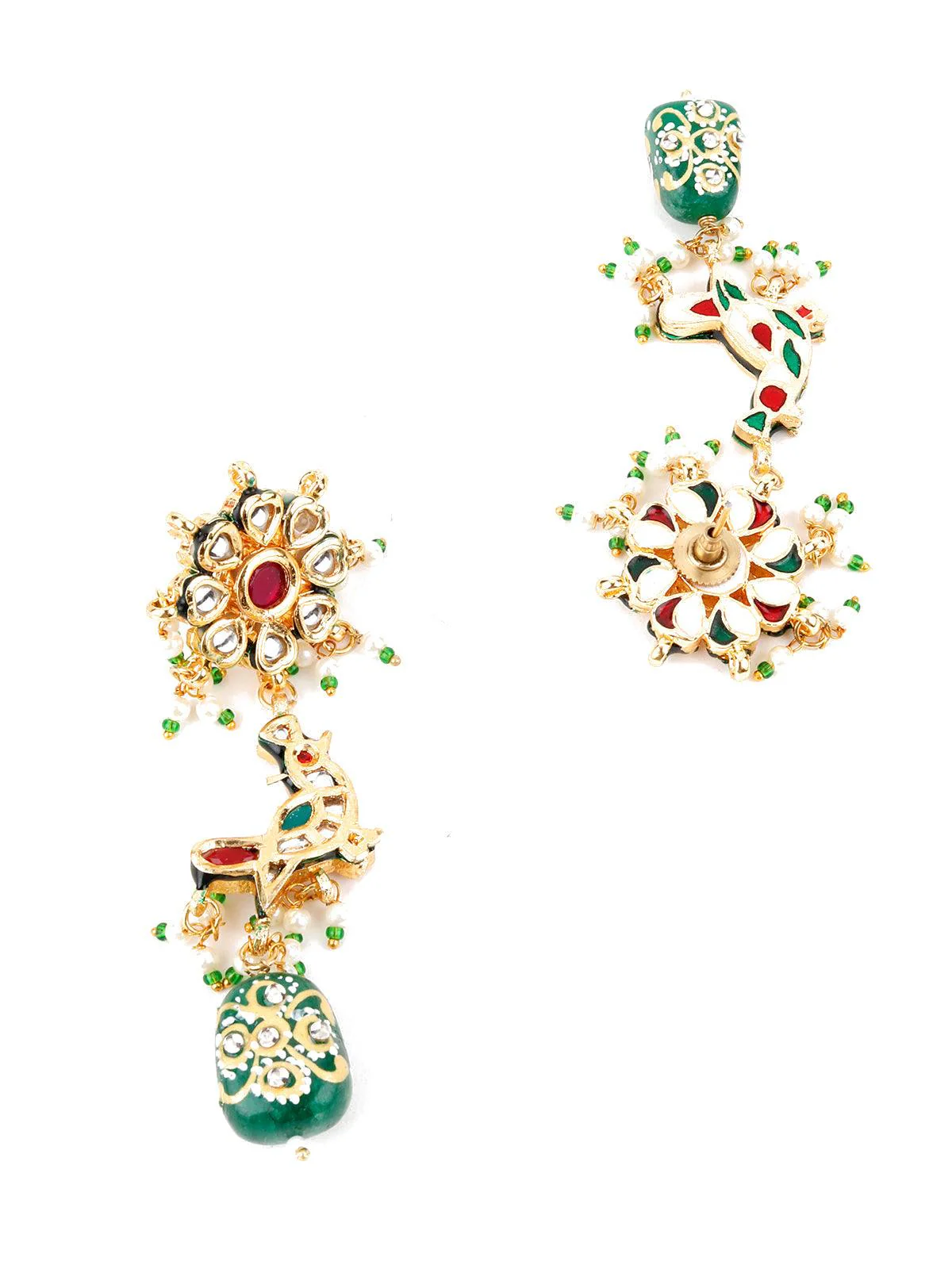 Odette Women Multi-Coloured Stone Enticing Long Onyx Necklace Set - Image 4