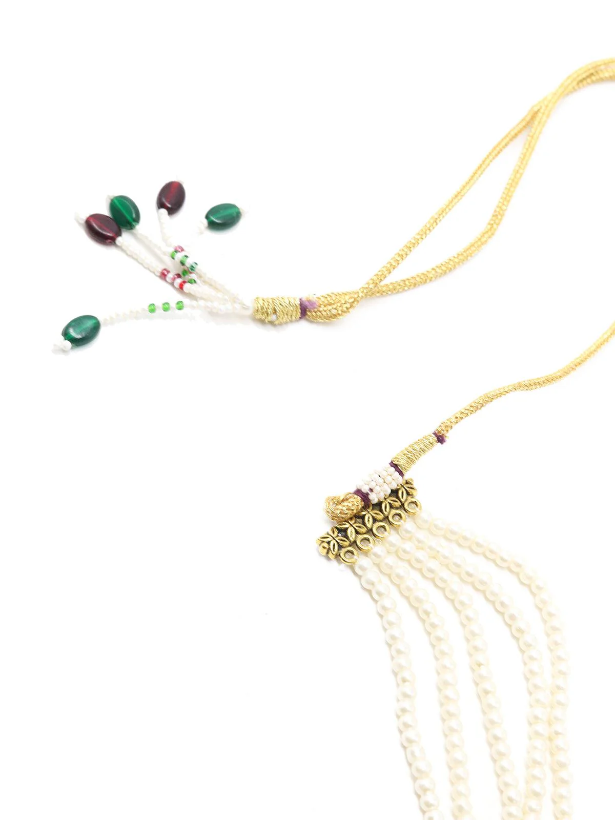 Odette Women Multi Strand Pink Stone Fine Pearl Choker Set! - Image 6