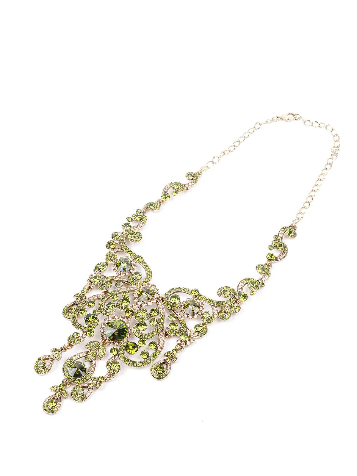 Odette Women Green Metal Stone Set - Image 2