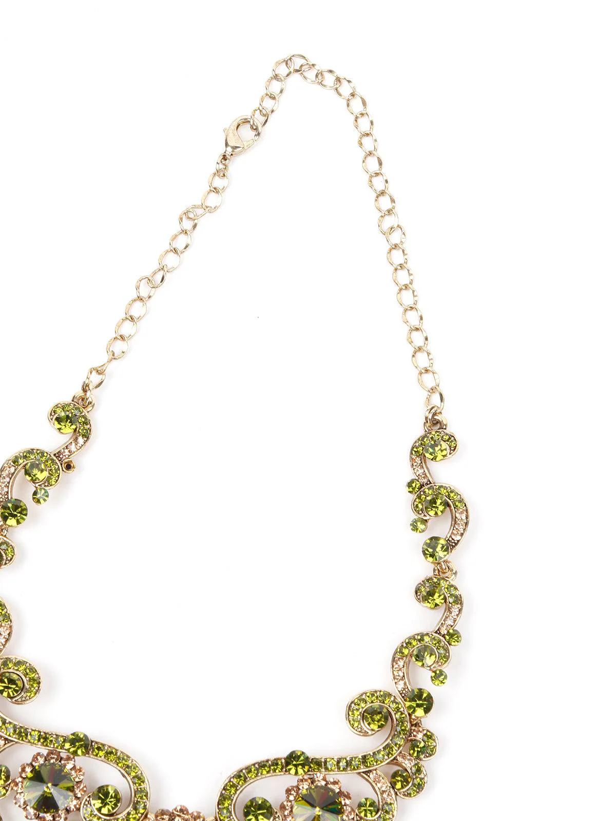Odette Women Green Metal Stone Set - Image 4