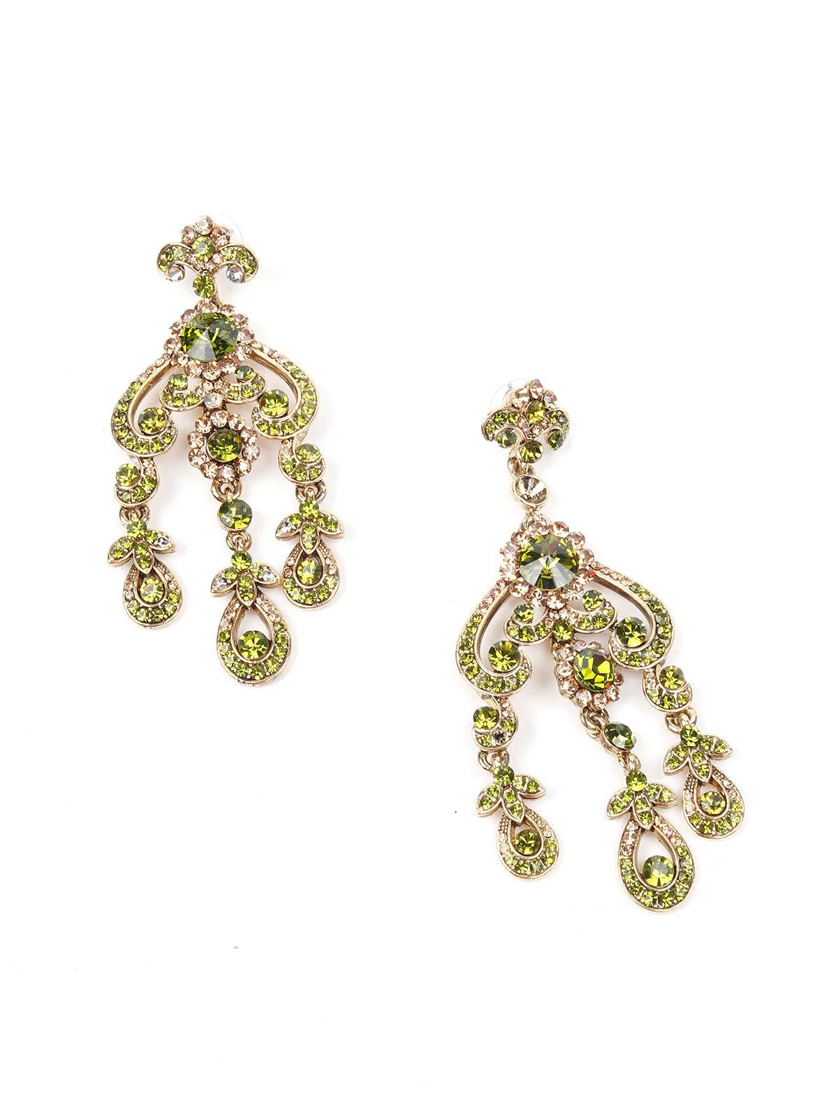 Odette Women Green Metal Stone Set - Image 5