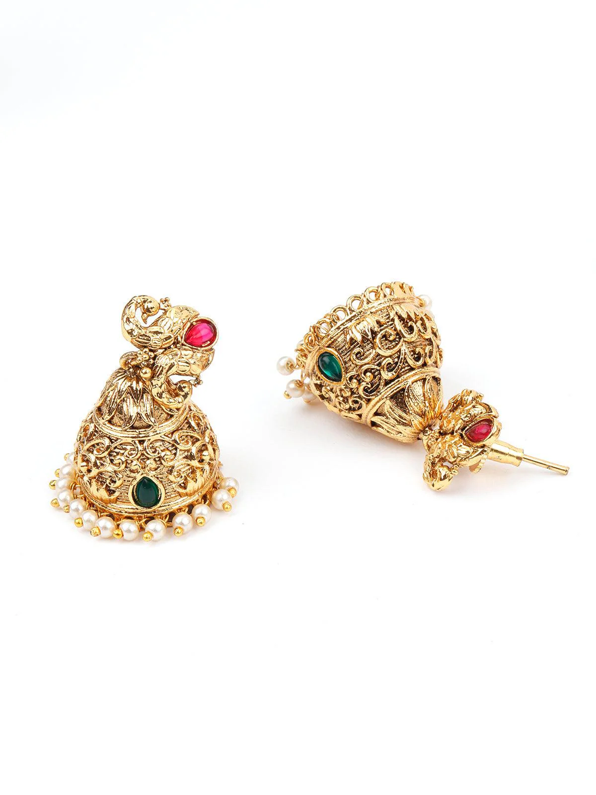 Odette Women Mystic Gold Tone Pearl-Mani Necklace Set - Image 5