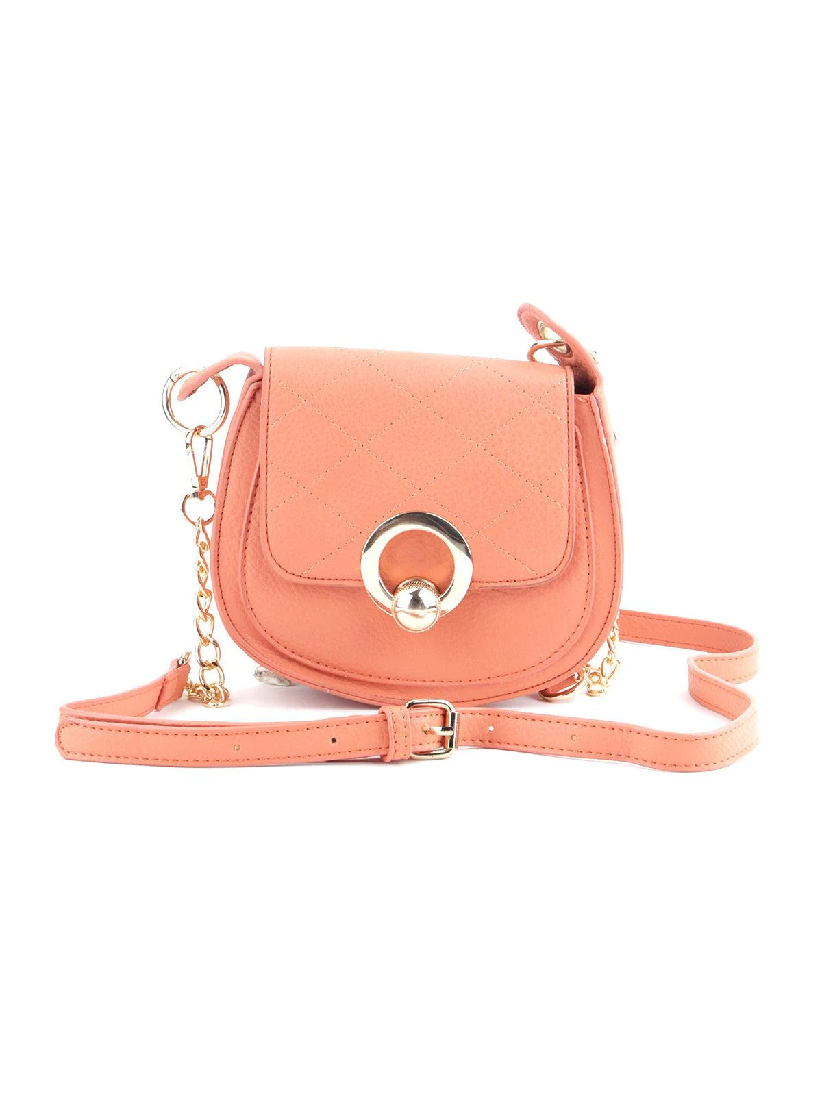 Odette Women Orange Solid Hand Bag - Image 3