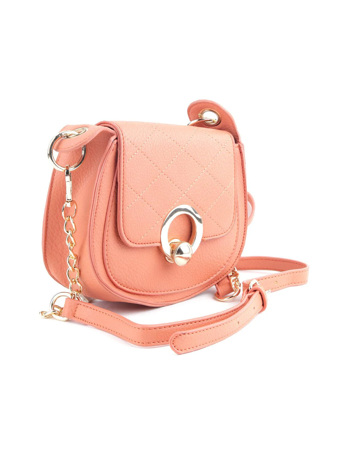 Odette Women Orange Solid Hand Bag - Image 4