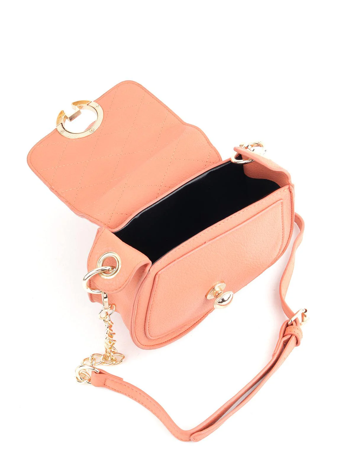 Odette Women Orange Solid Hand Bag - Image 6