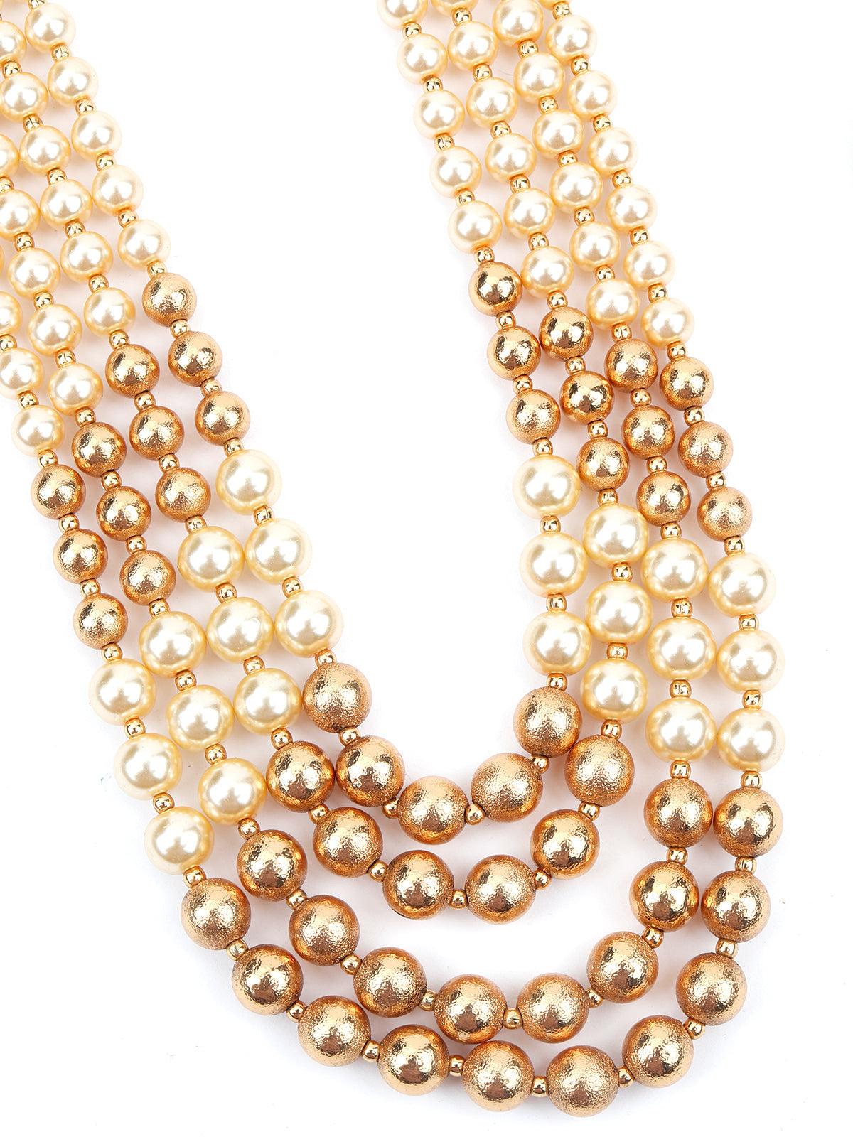 Odette Women Ornate Pearl Dazzling Necklace Set - Image 5