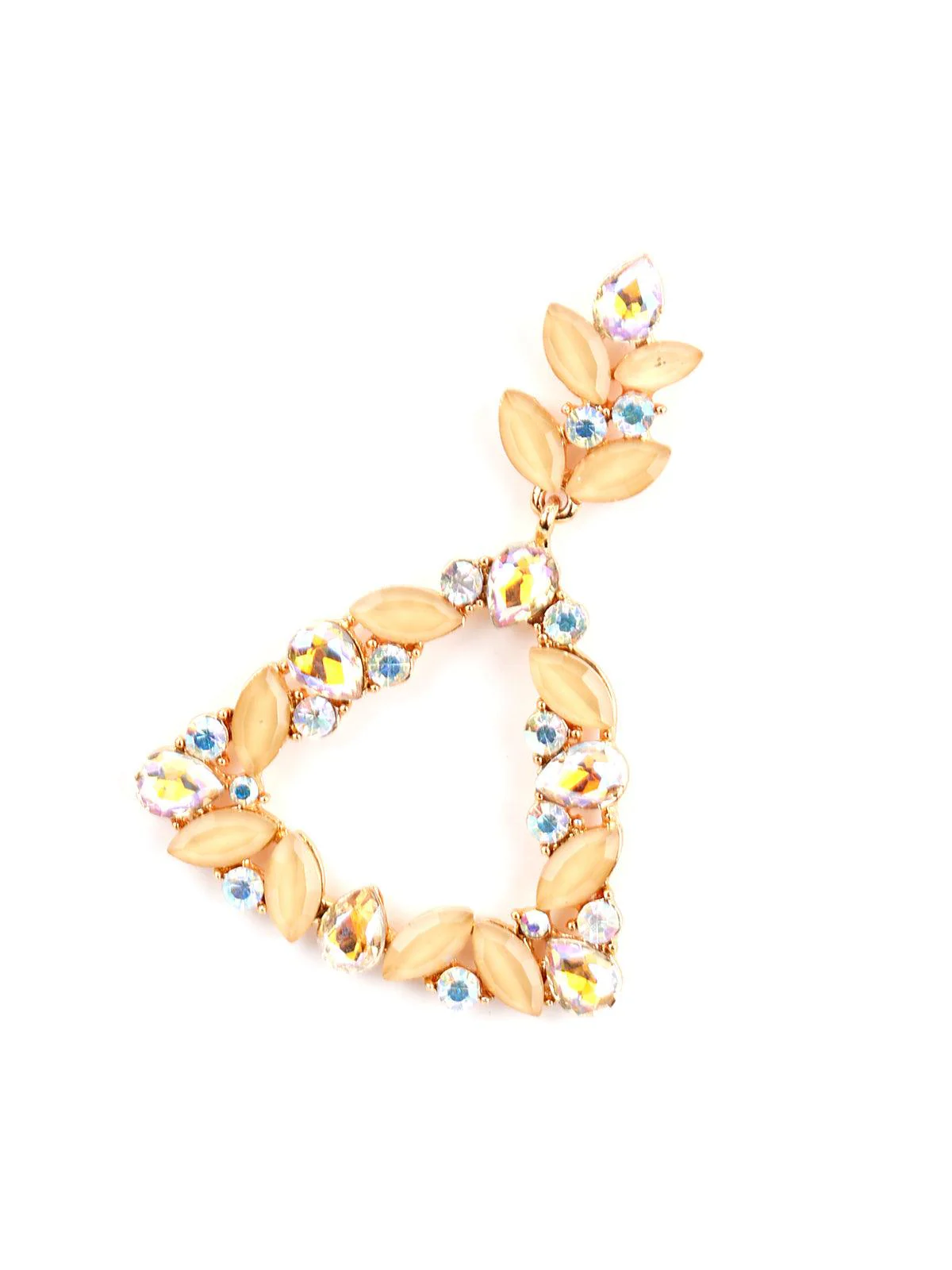 Odette Women Oval Shape Glittery Yellow Glittery Dangle Earrings - Image 6