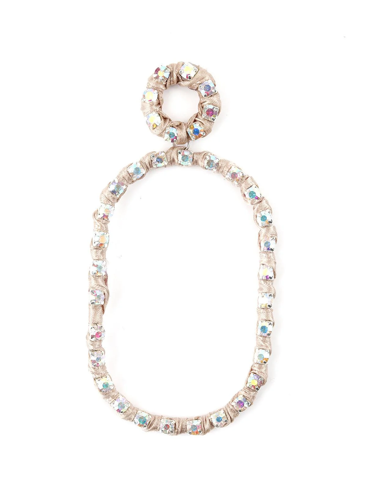 Odette Women Oval Shape Reflective Silver Dangle Earrings - Image 4