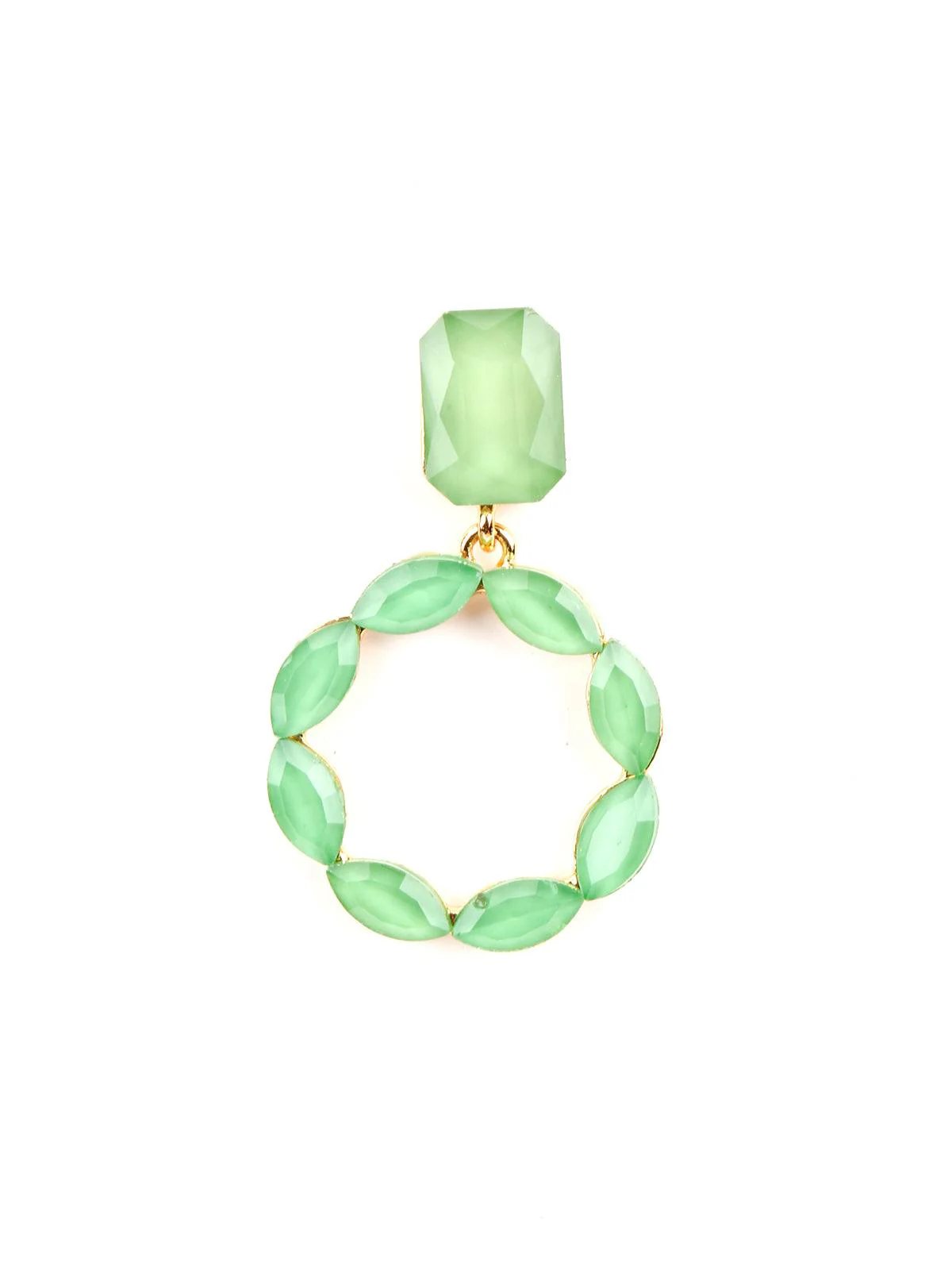 Odette Women Parrot Green Minimal Cute Dangle Earrings - Image 4