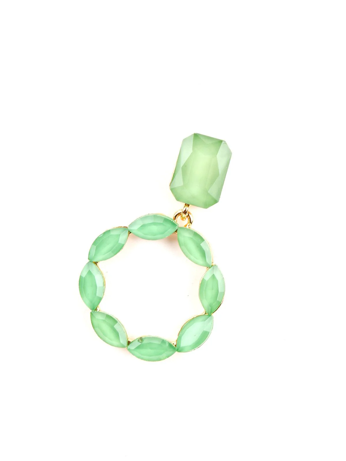 Odette Women Parrot Green Minimal Cute Dangle Earrings - Image 5
