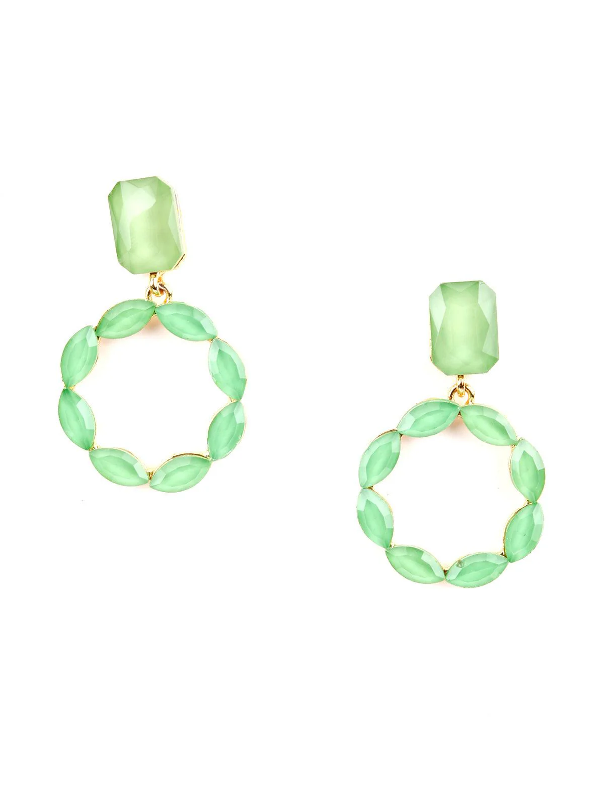 Odette Women Parrot Green Minimal Cute Dangle Earrings - Image 6