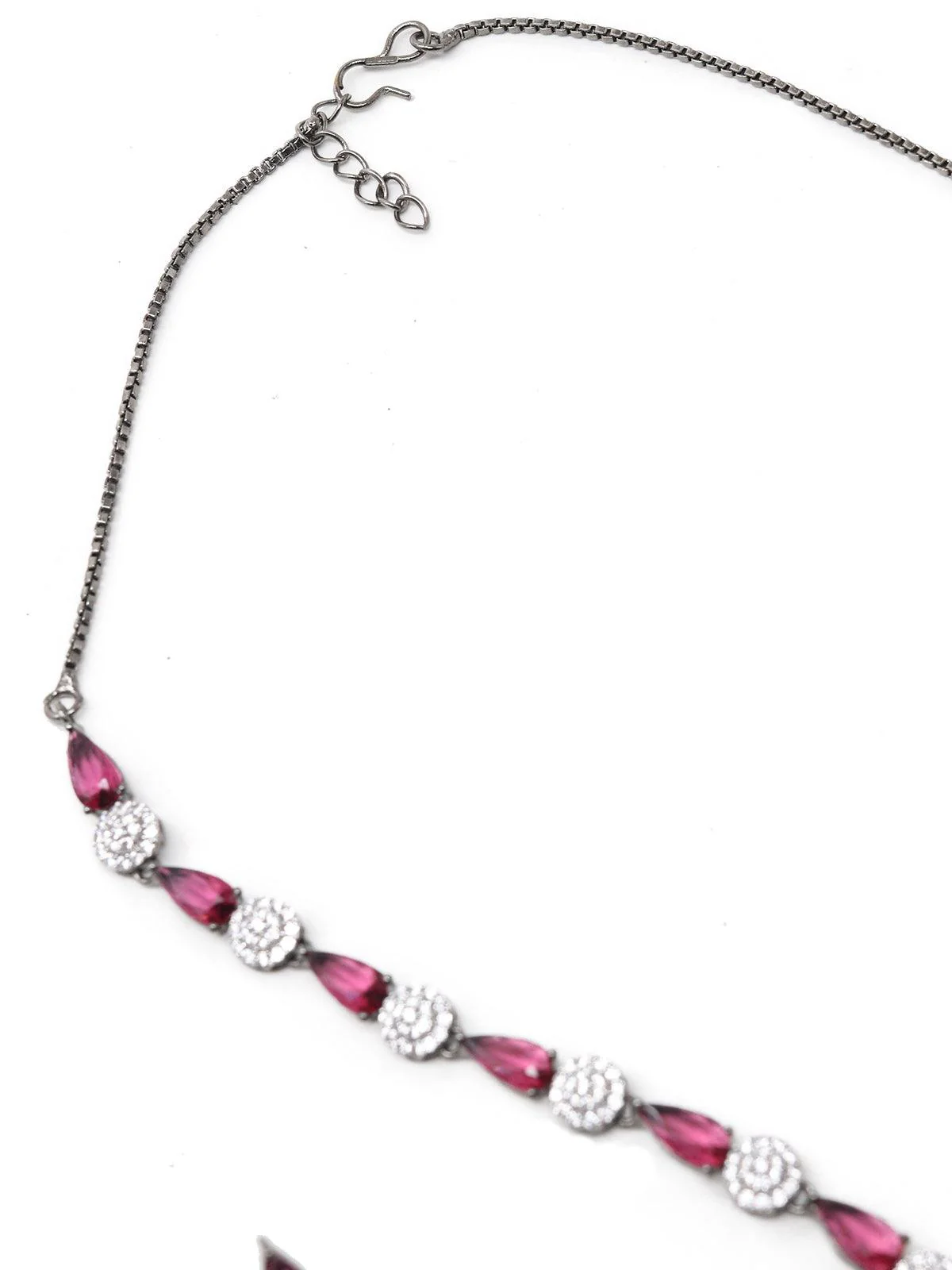 Odette Women Pink Princess Feel Necklace Set - Image 7