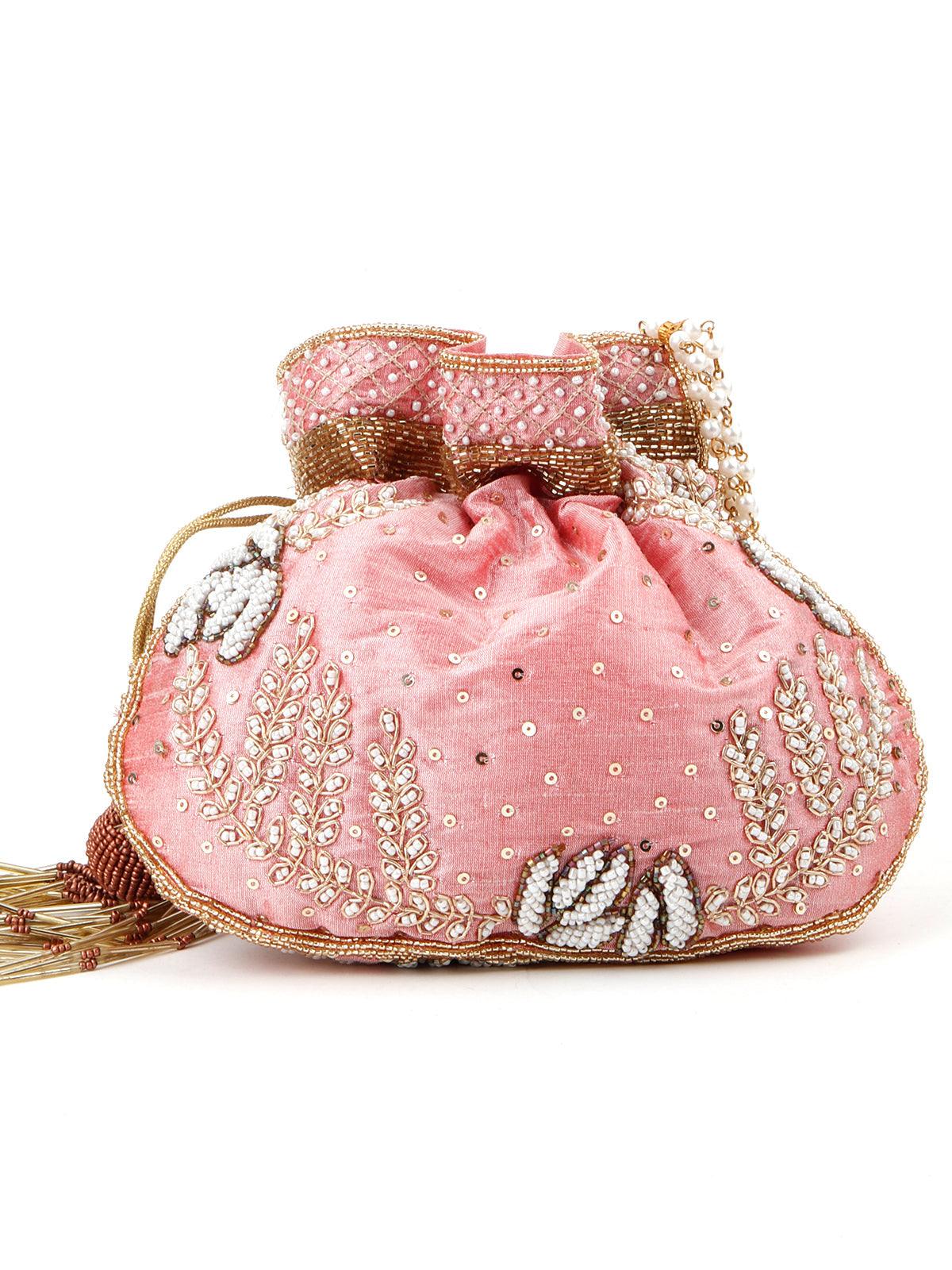 Odette Women Pink Soothing Pretty Decorative Potli - Image 6