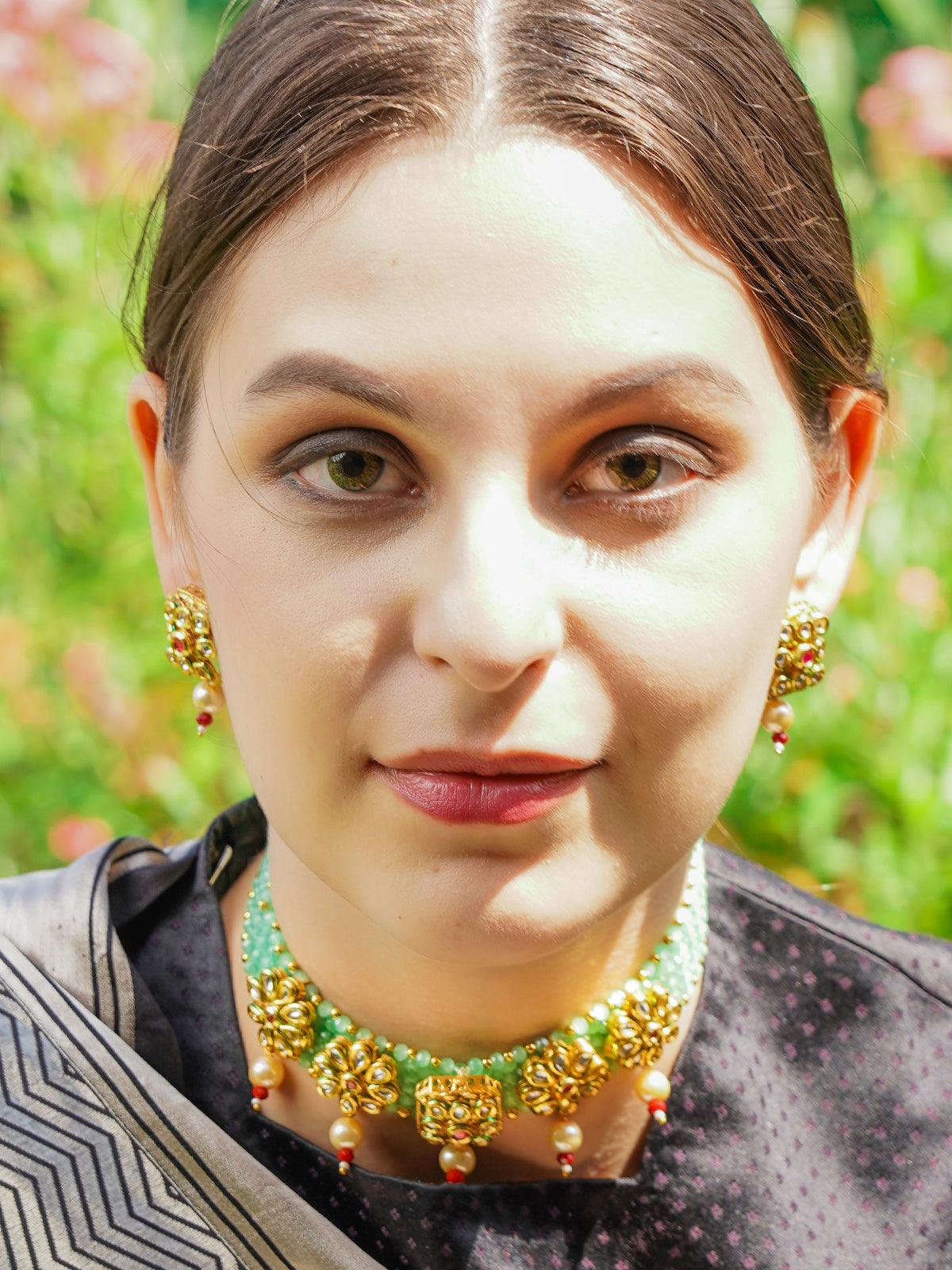 Odette Women Pista Green Adorable Onyx Choker - Image 2