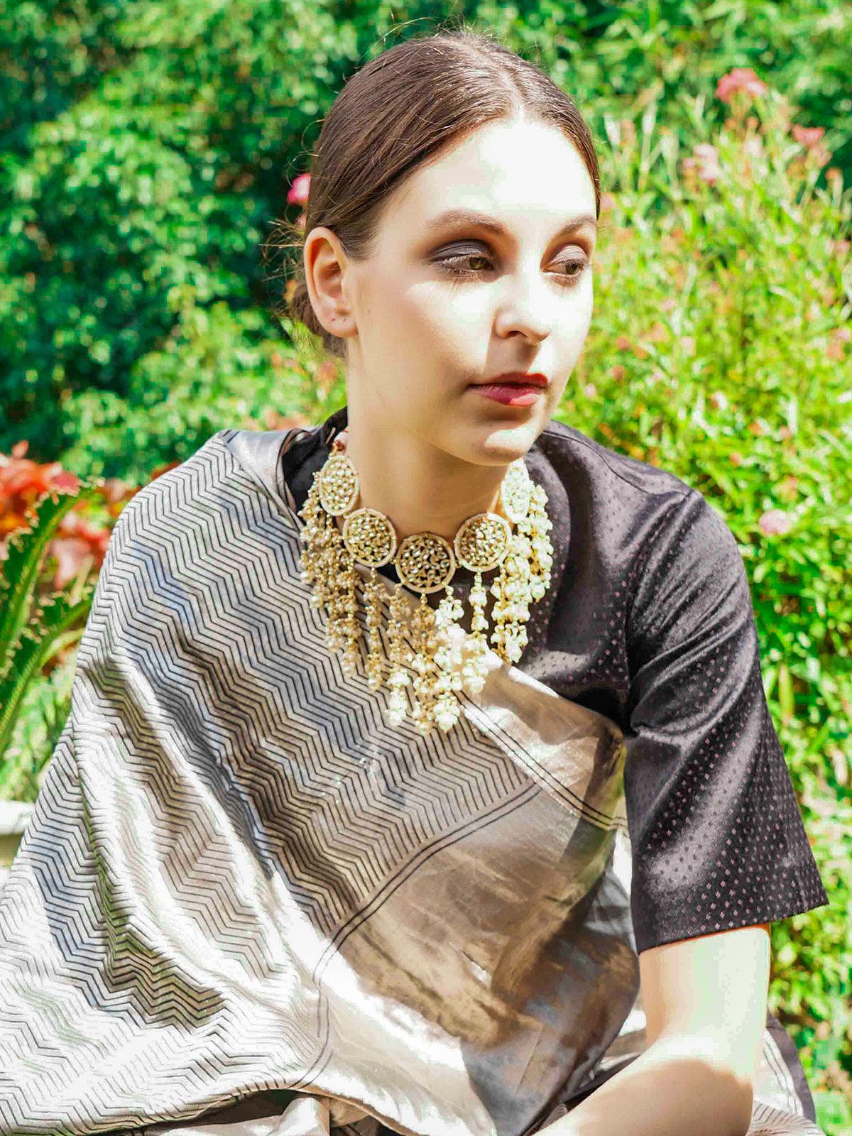 Odette Women Pretty Gold Tone Choker Set! - Image 2