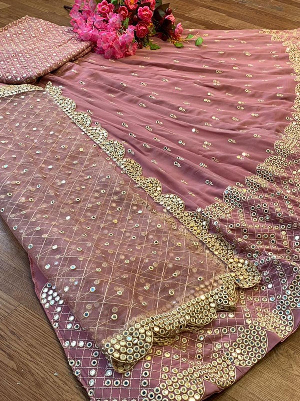 Odette Women Purple Designer Semi Stitched Lehenga With  Unstitched Blouse - Image 5