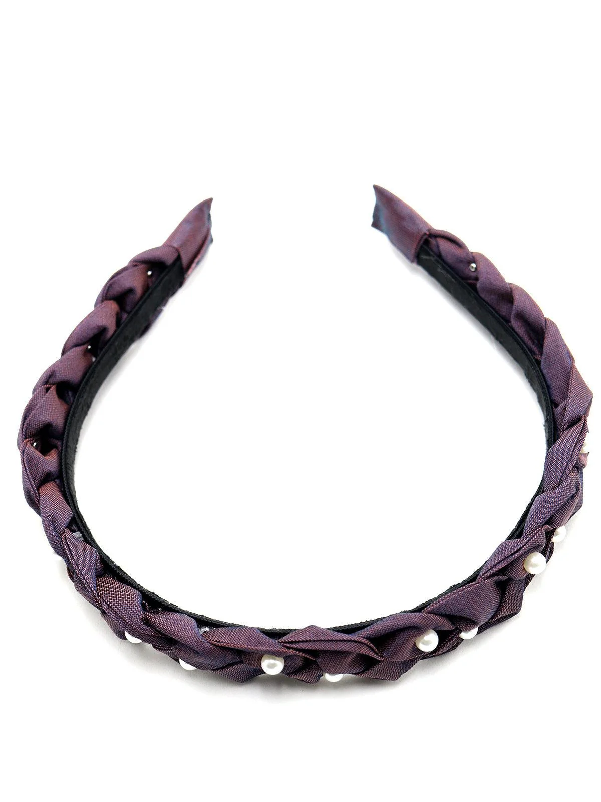 Odette Women Purple Pleated Trending Hair Band - Image 5