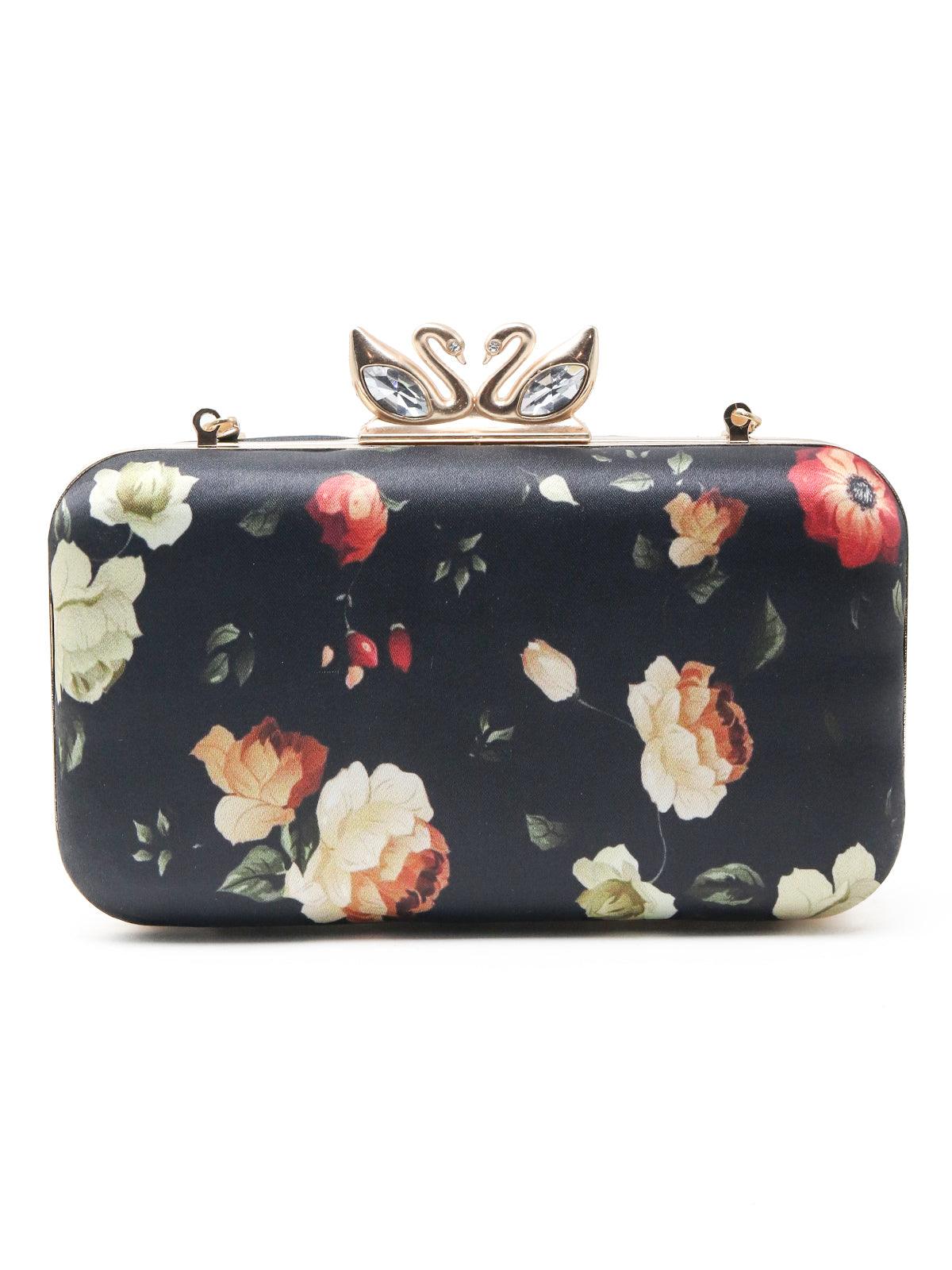 Odette Women Rectangular Elegant Black Clutch - Image 3