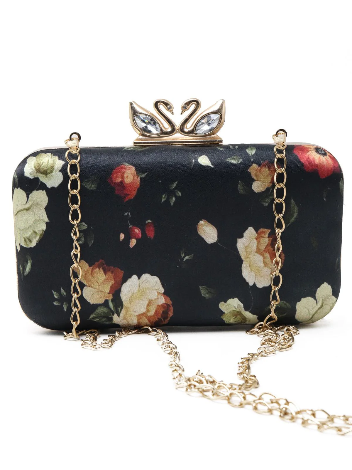 Odette Women Rectangular Elegant Black Clutch - Image 4