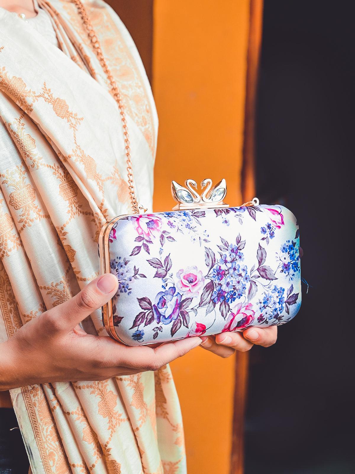 Odette Women Rectangular Pacifying Light Grey Clutch - Image 2