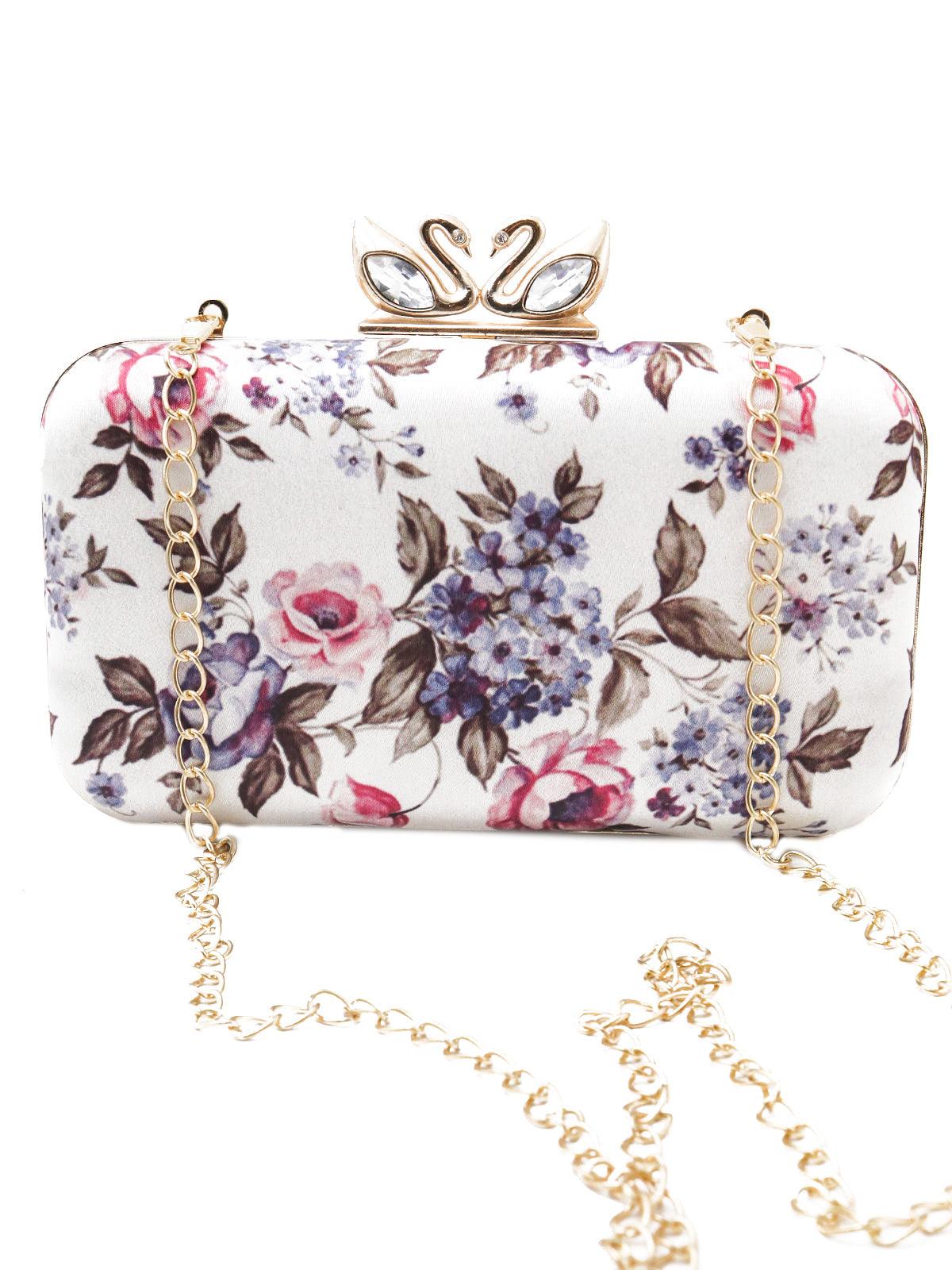 Odette Women Rectangular Pacifying Light Grey Clutch - Image 3