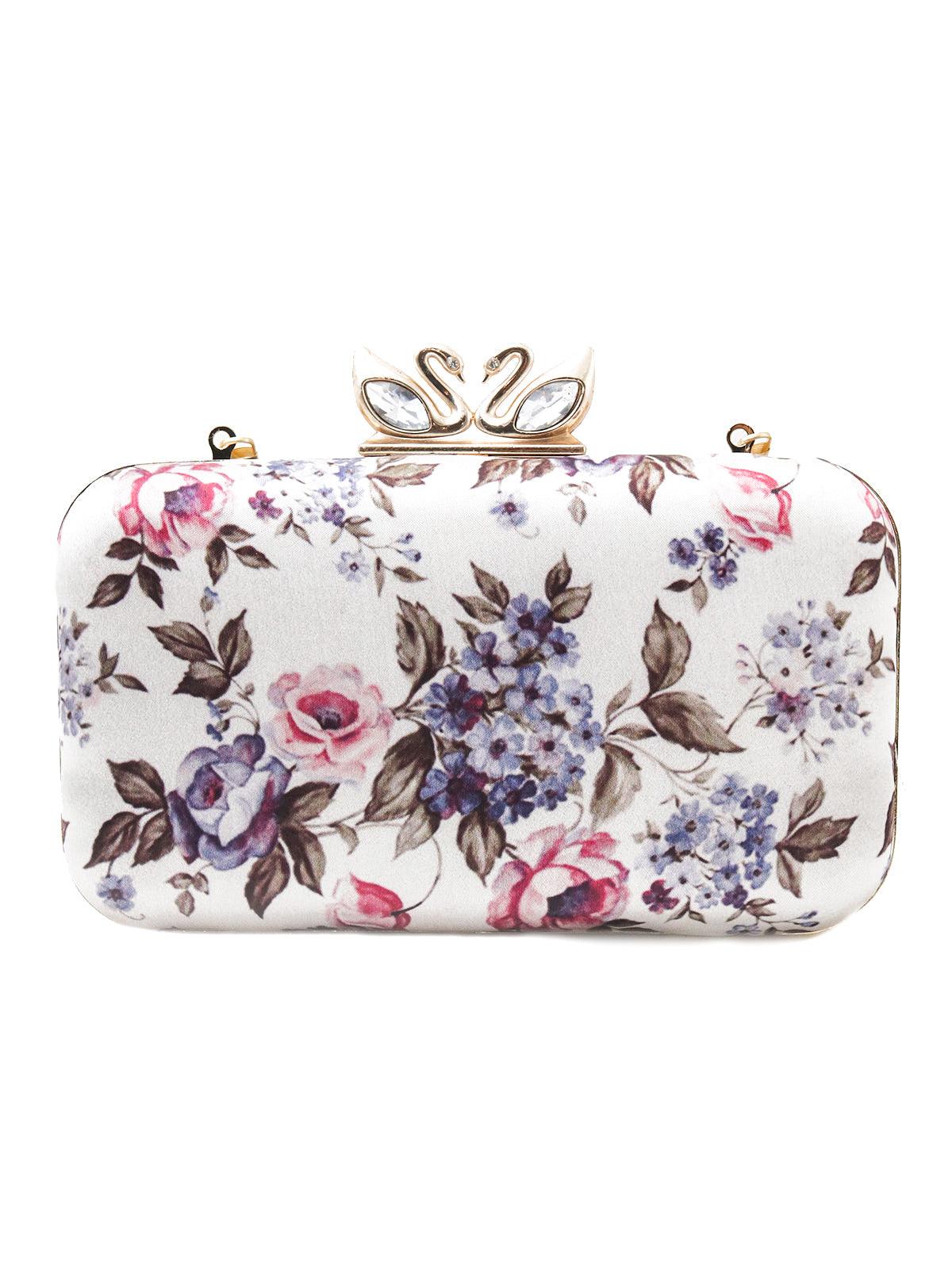 Odette Women Rectangular Pacifying Light Grey Clutch - Image 4