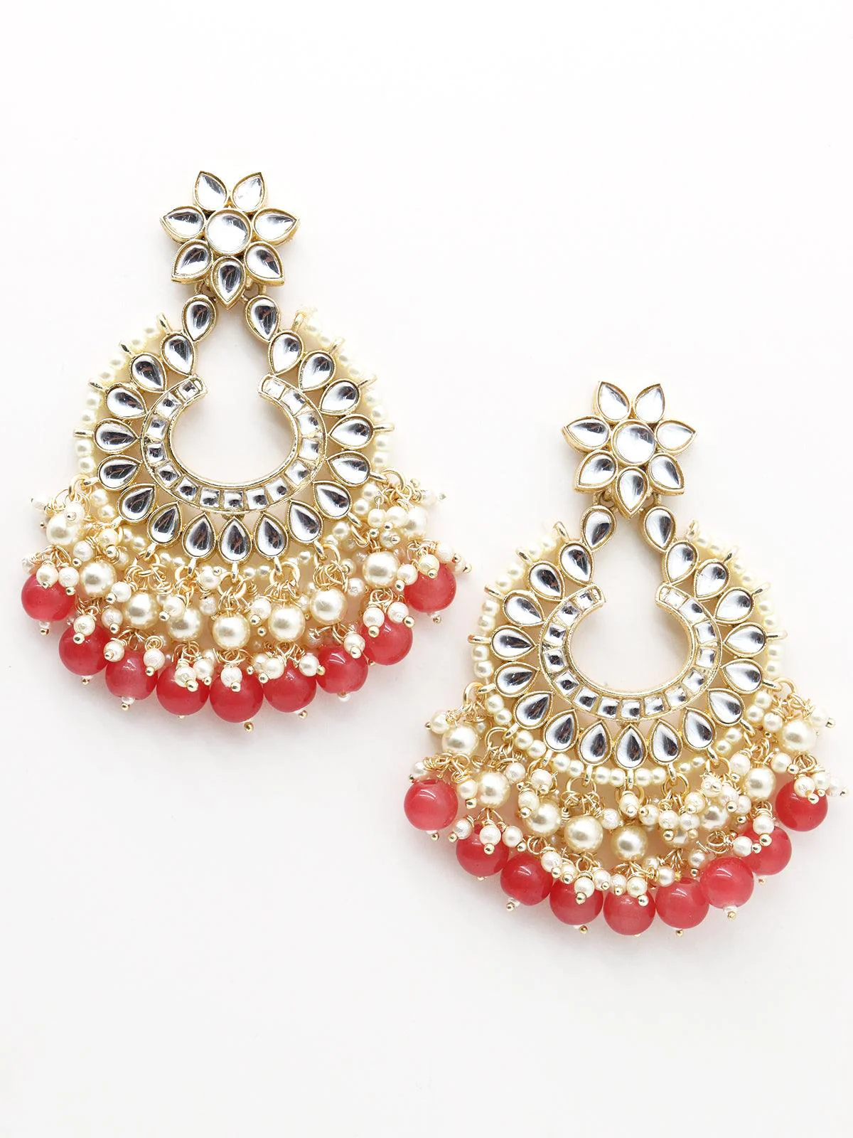 Odette Women Rich Pot Shape Kundan Pearl Earrings - Image 4
