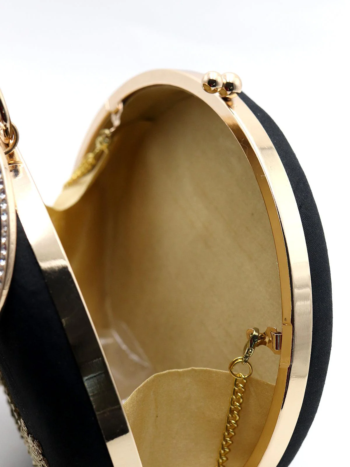 Odette Women Round Black Attractive Zardozi Clutch! - Image 5