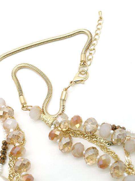 Odette Women Scintillating Five-Layer Stone & Pearl Necklace - Image 5