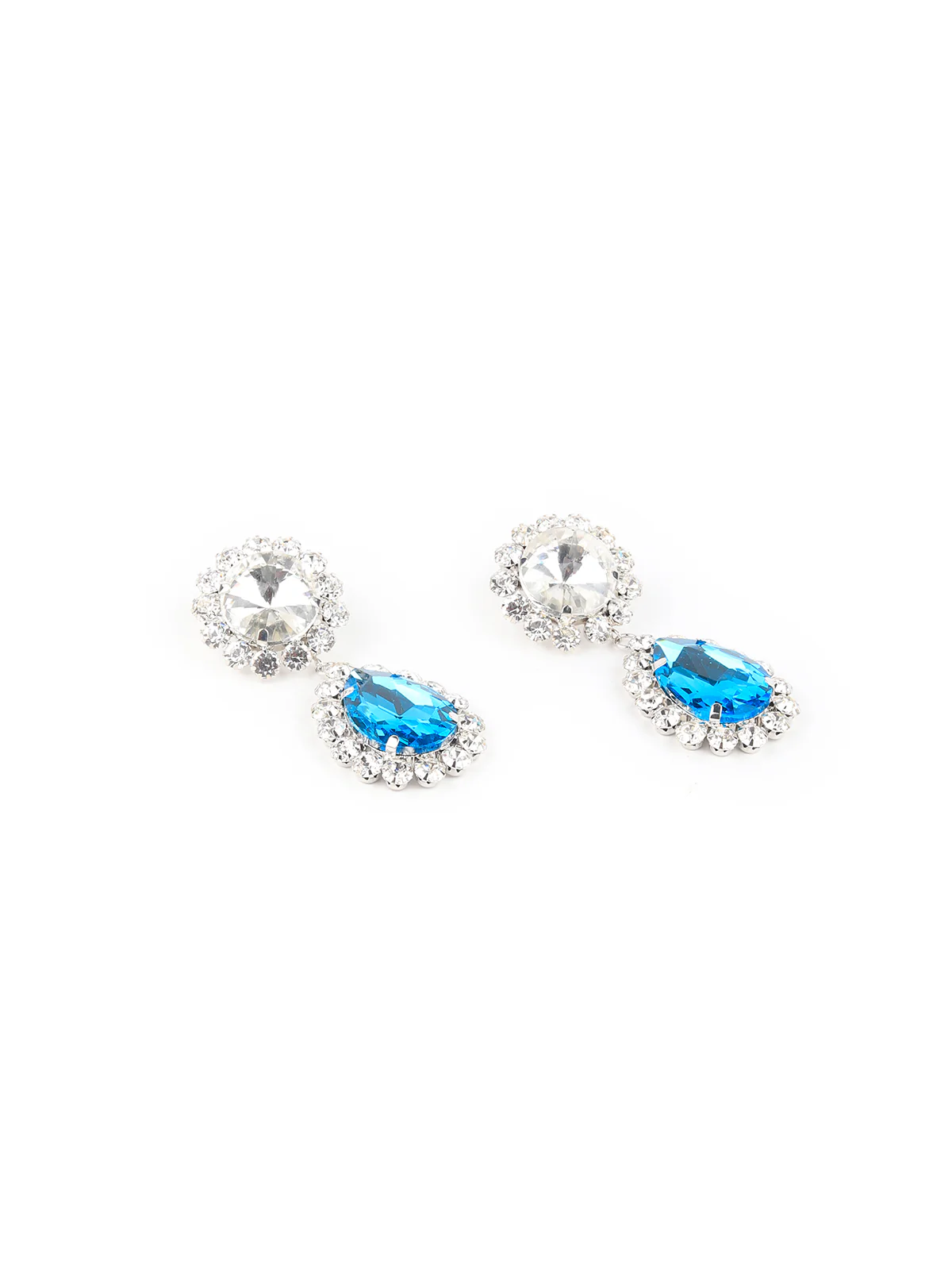 Odette Women Stunning White And Blue Drop Earrings - Image 2