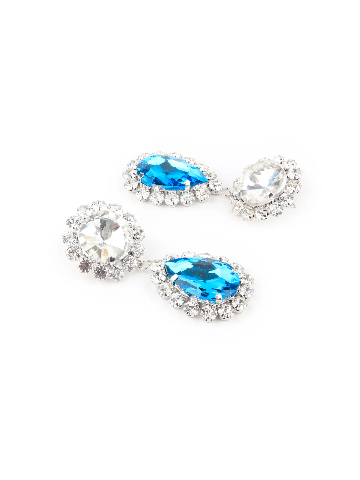 Odette Women Stunning White And Blue Drop Earrings - Image 3