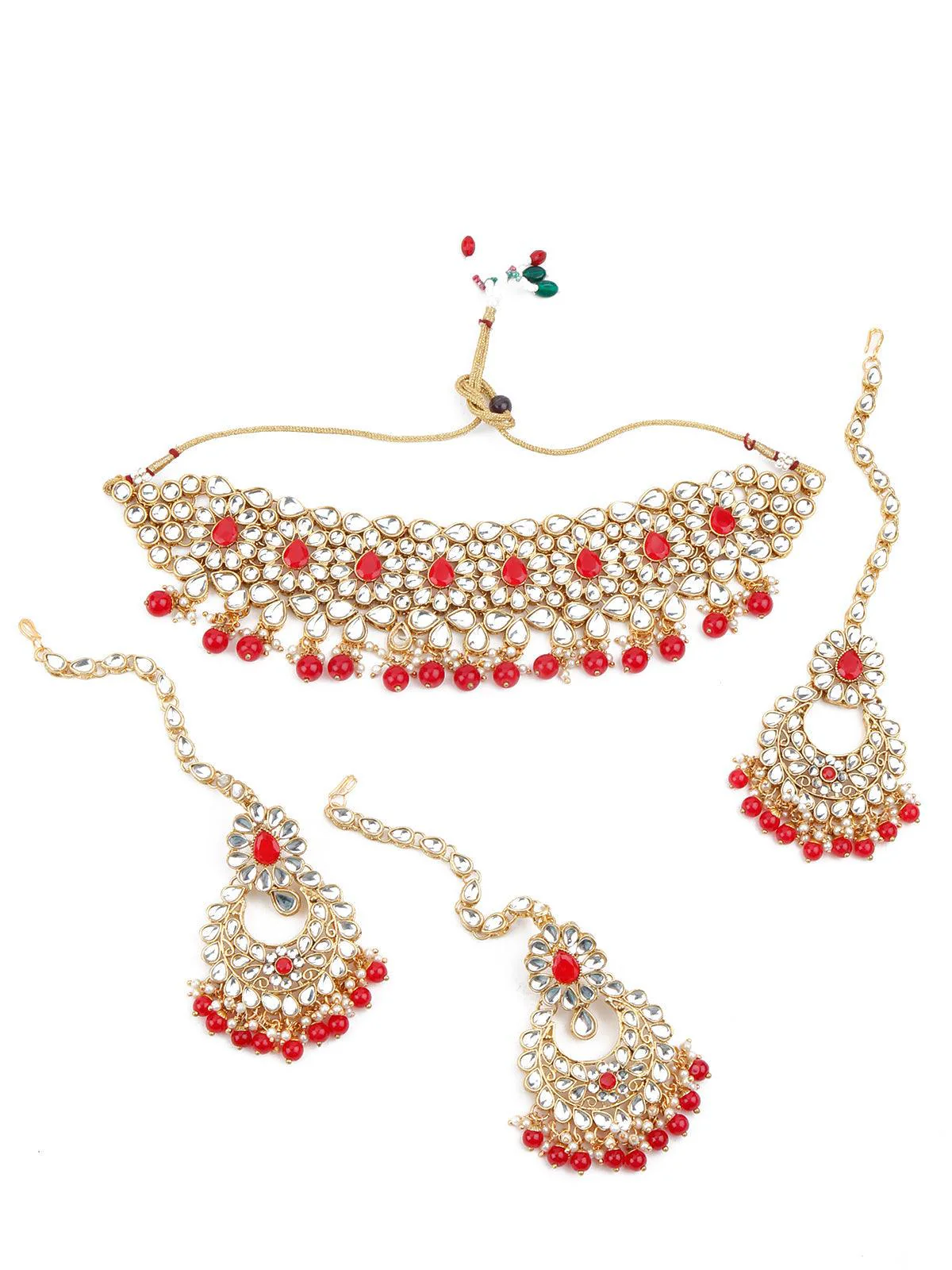 Odette Women Supple Kundan-Onyx Choker Set! - Image 3
