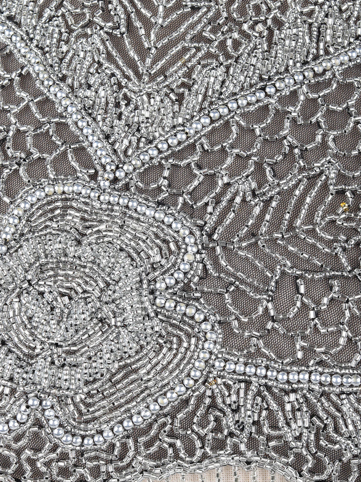 Odette Women Tasseled Grandeur- The Grey Beaded Cape - Image 6