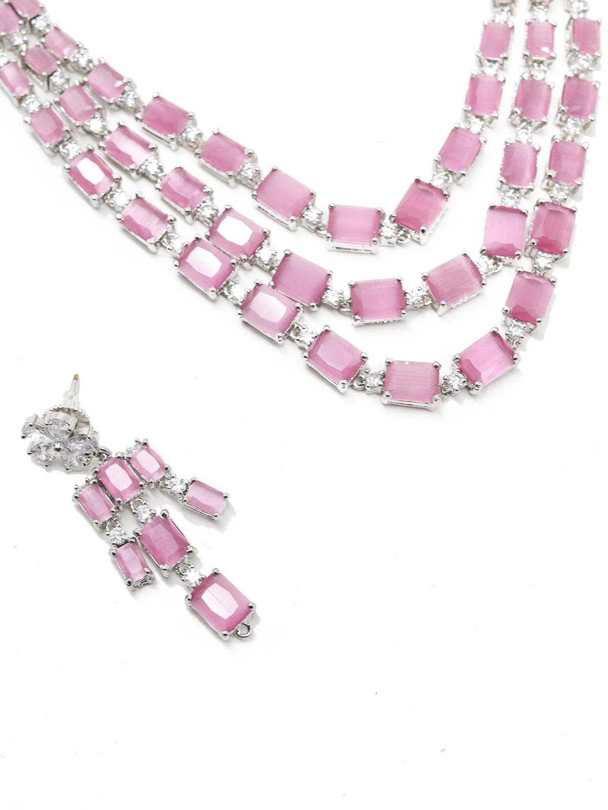 Odette Women Violet Trendy Necklace With Earrings - Image 4