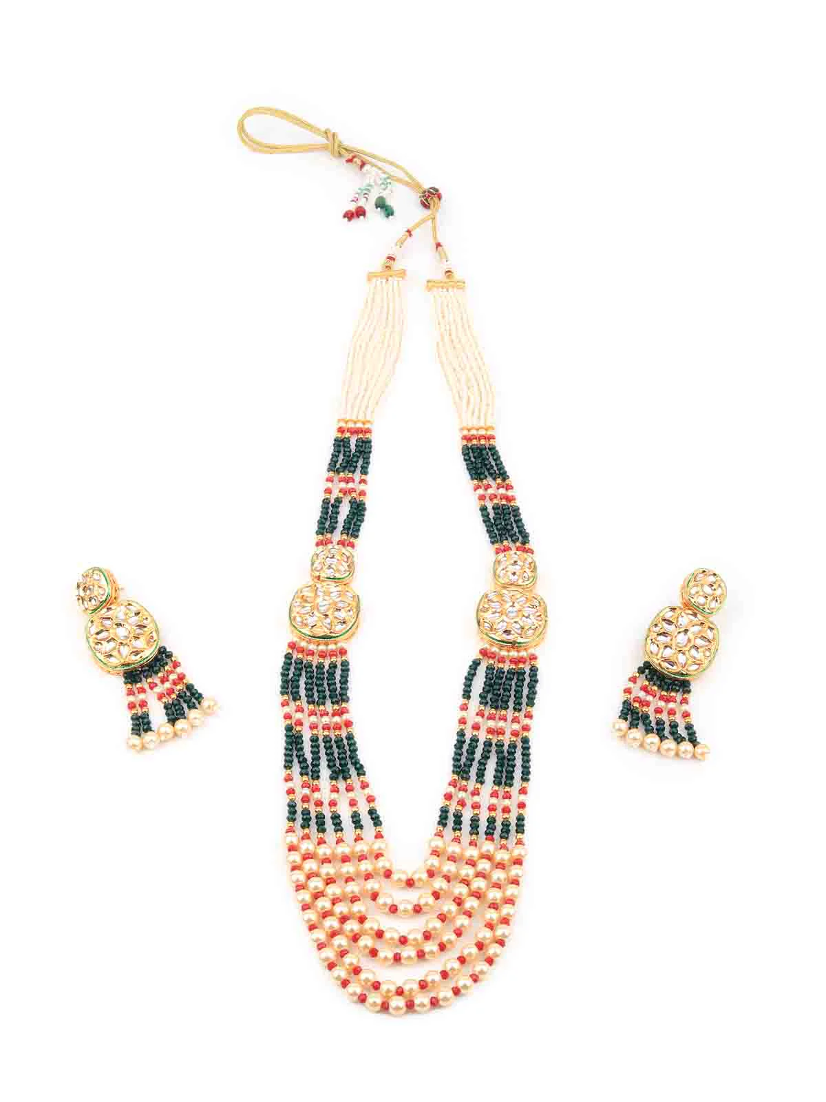 Odette Women Multicolor Double Sided Long Necklace Set - Image 2